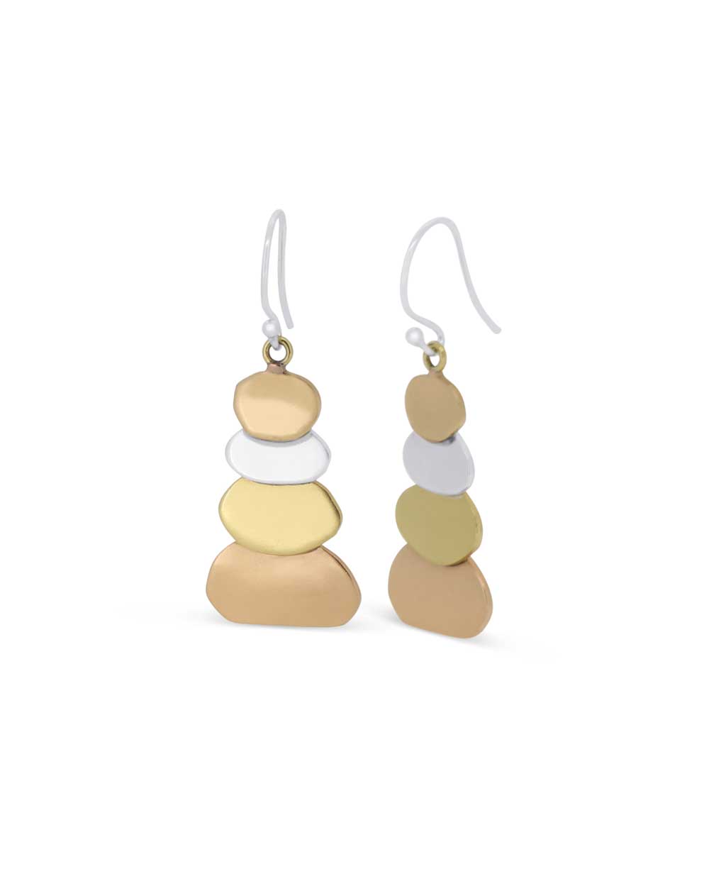 Sterling Silver and Mixed Metal Cairn Earrings、mySite、topwebapps