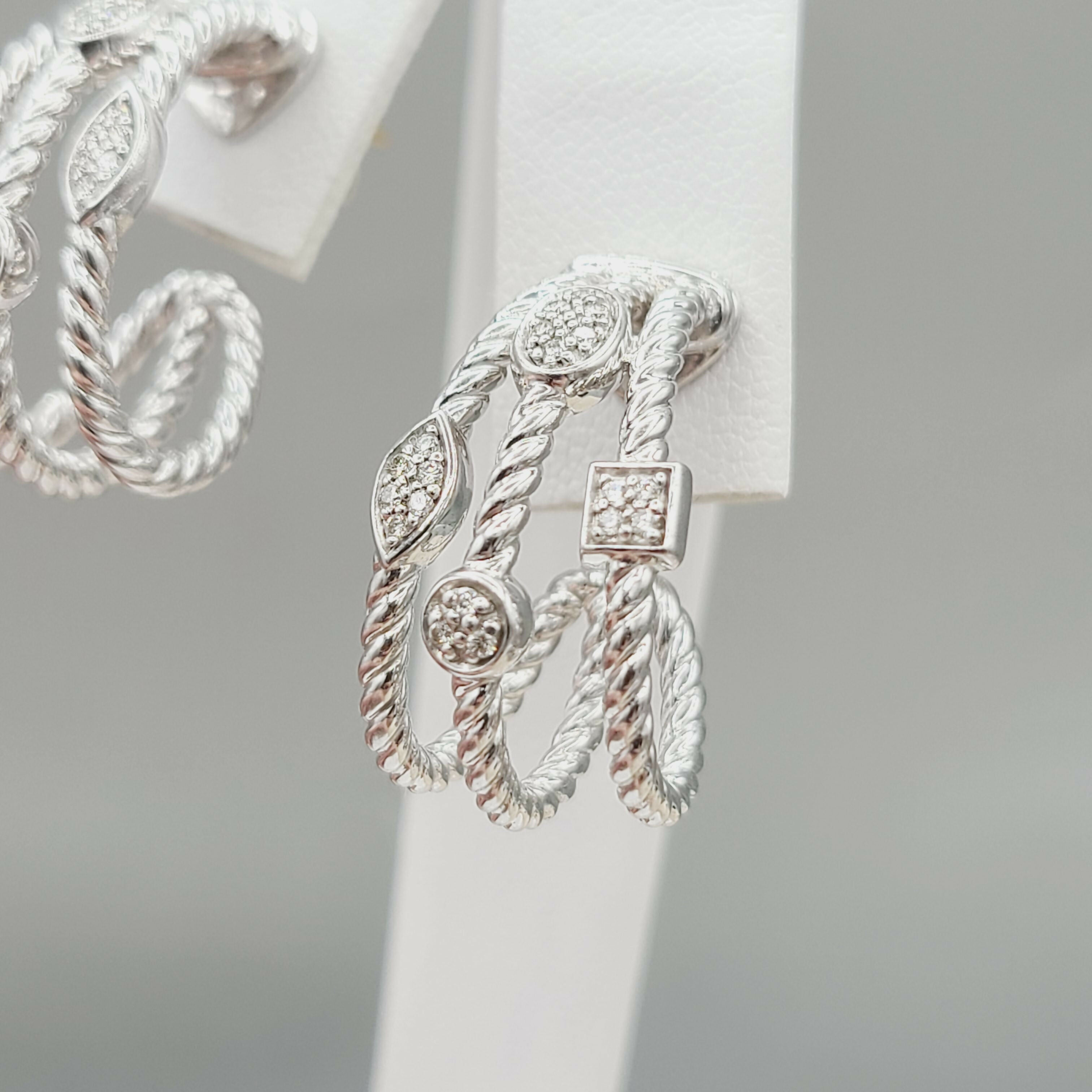 David Yurman Confetti Earrings Three Row with Diamonds、mySite、hinf8tx79