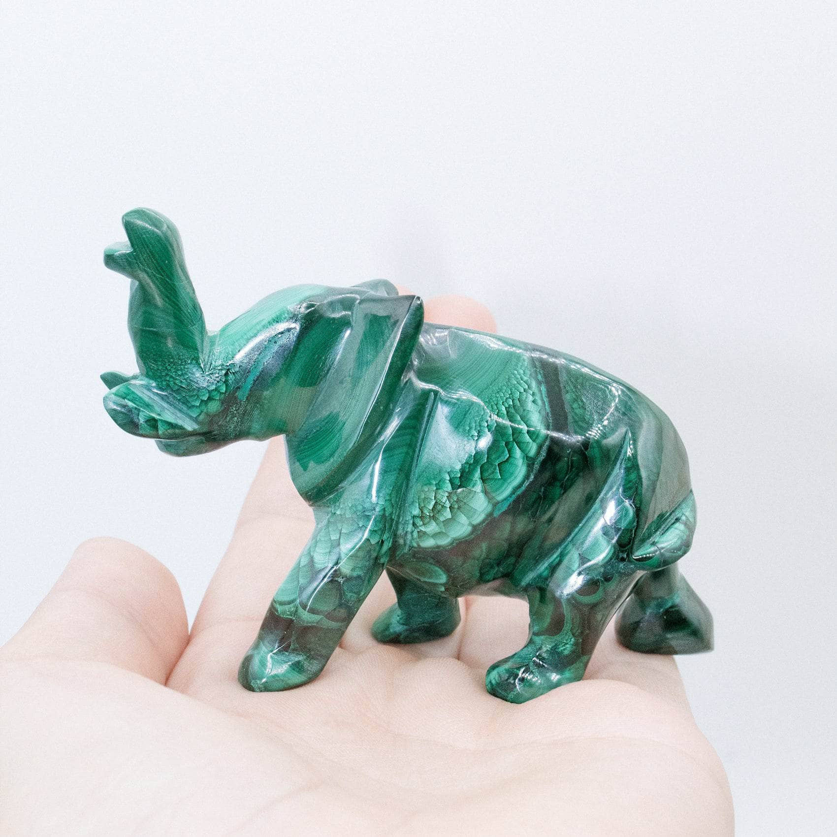 Genuine Malachite Elephants - Hand Carved - 1 of a Kind、mySite、hinf8tx79