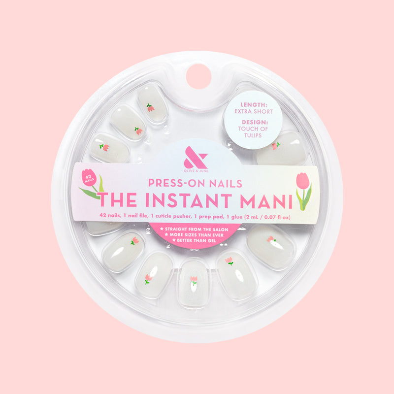 Touch of Tulips - Press-On | Extra Short | Round、mySite、solidvoid