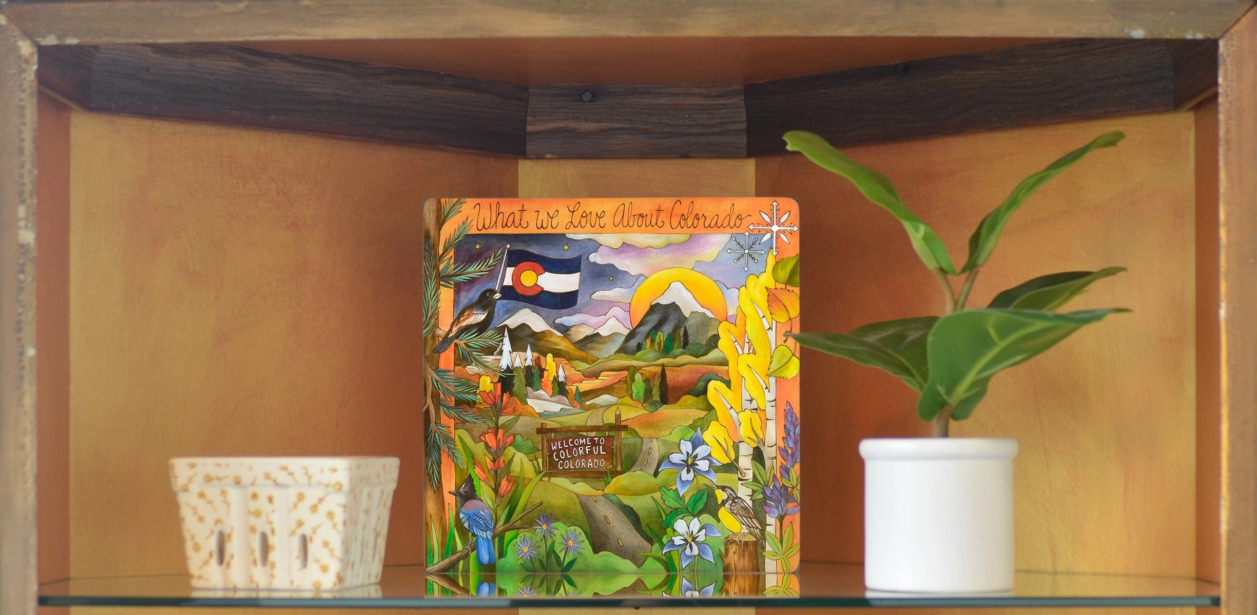 Colorful Colorado Wood 9x9 Plaque、mySite、g9winljtr