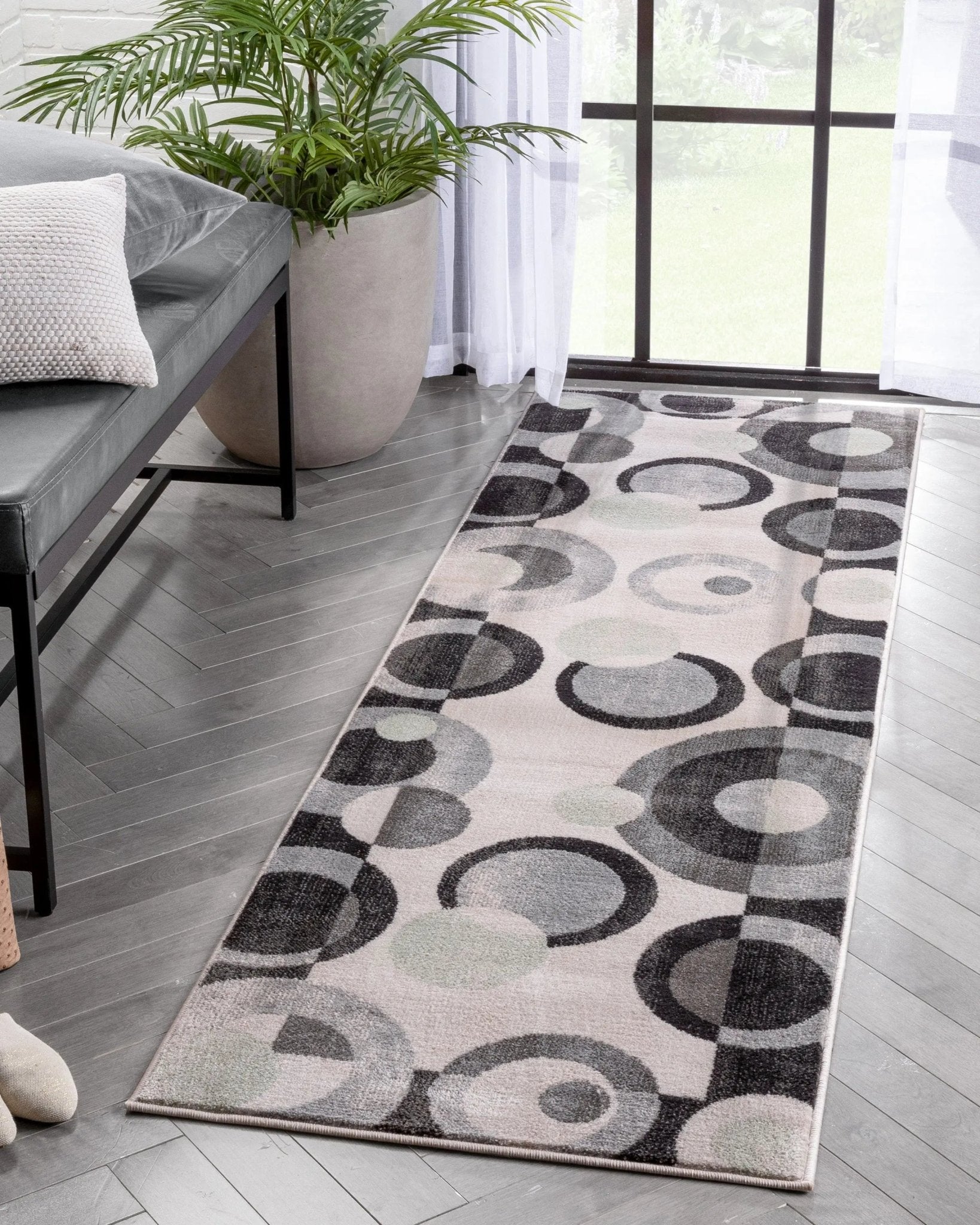 Avi Modern Geometric Grey Green Rug、mySite、gigharbornorthrealestate