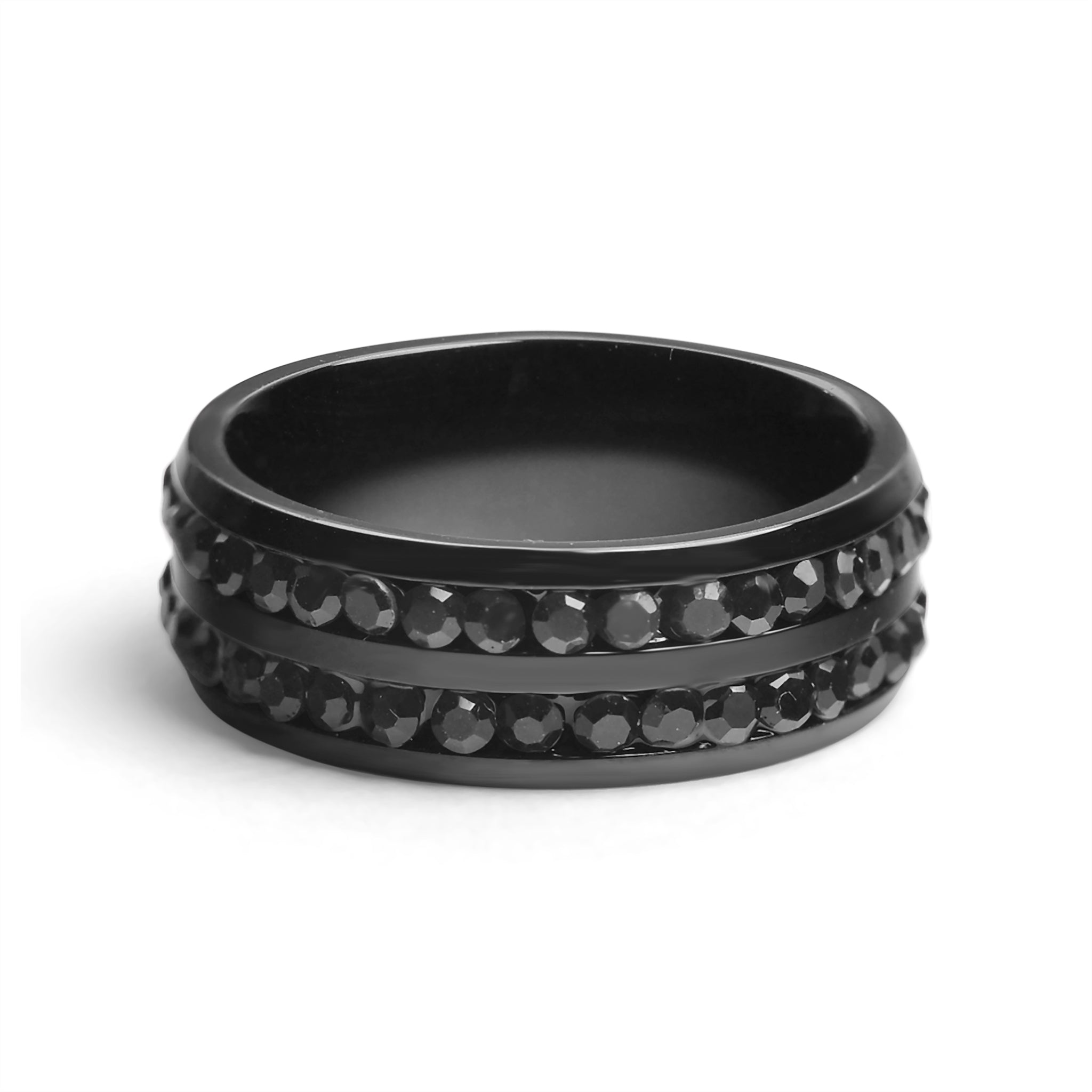 Black CZ Stones With Black Trim Stainless Steel Ring / ZRJ9010、mySite、dreamappss