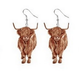 Acrylic Cow Earrings-Realistic Holstein and Highland、mySite、g9winljtr