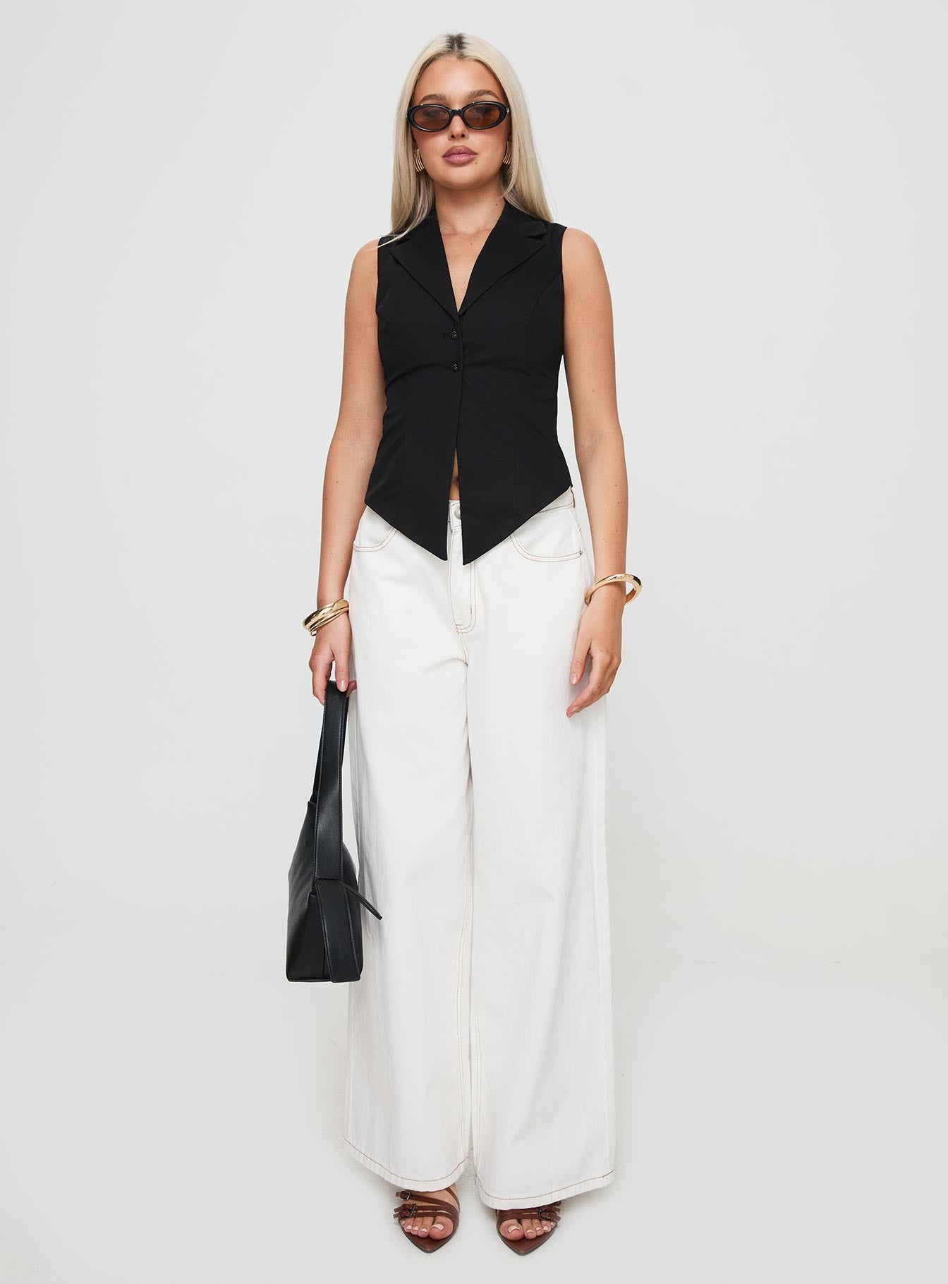 Campus Long Line Vest Black、mySite、solidvoid