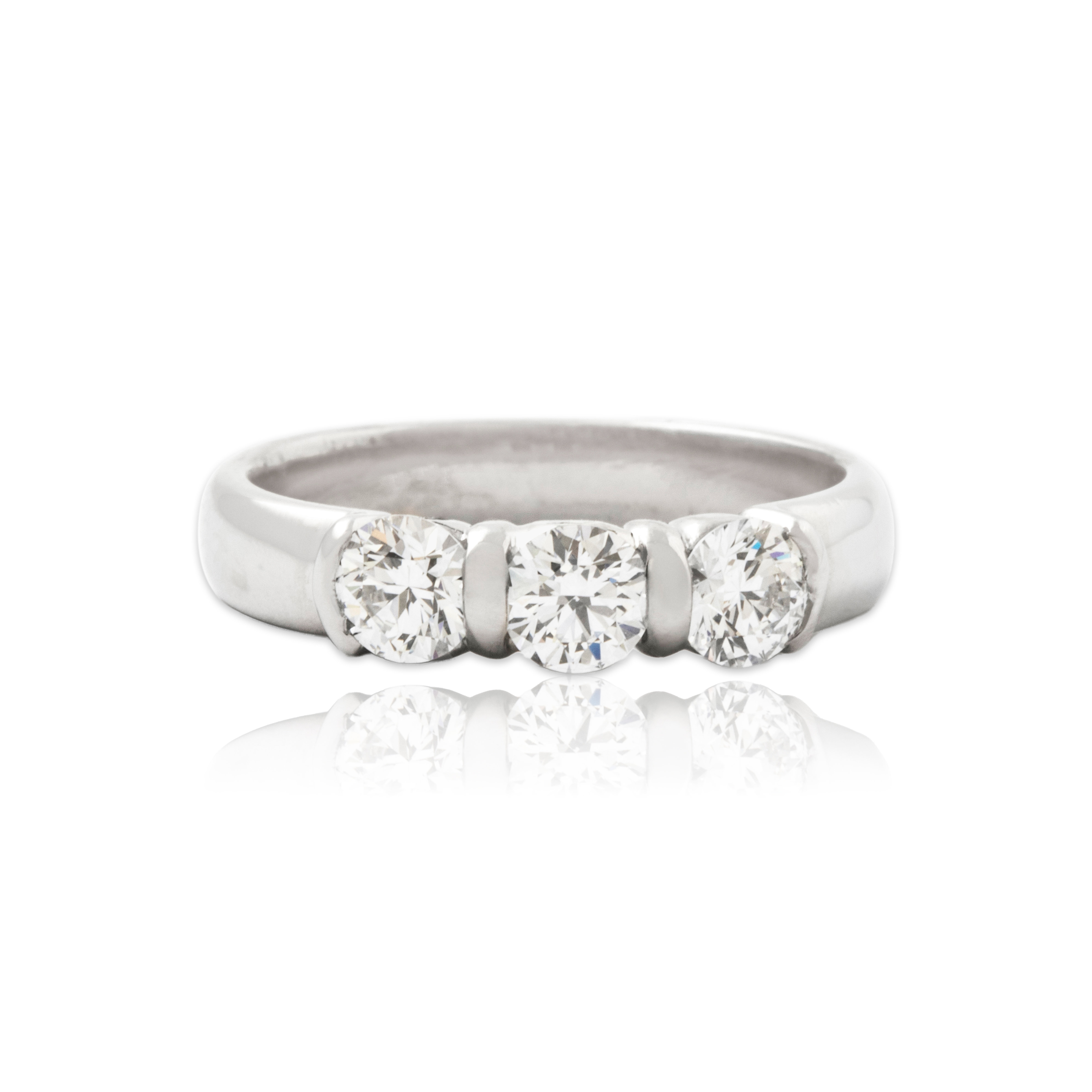 Vintage Tiffany & Co Platinum .81cttw Diamond Brilliant Trio Band Ring 6.00、mySite、hinf8tx79