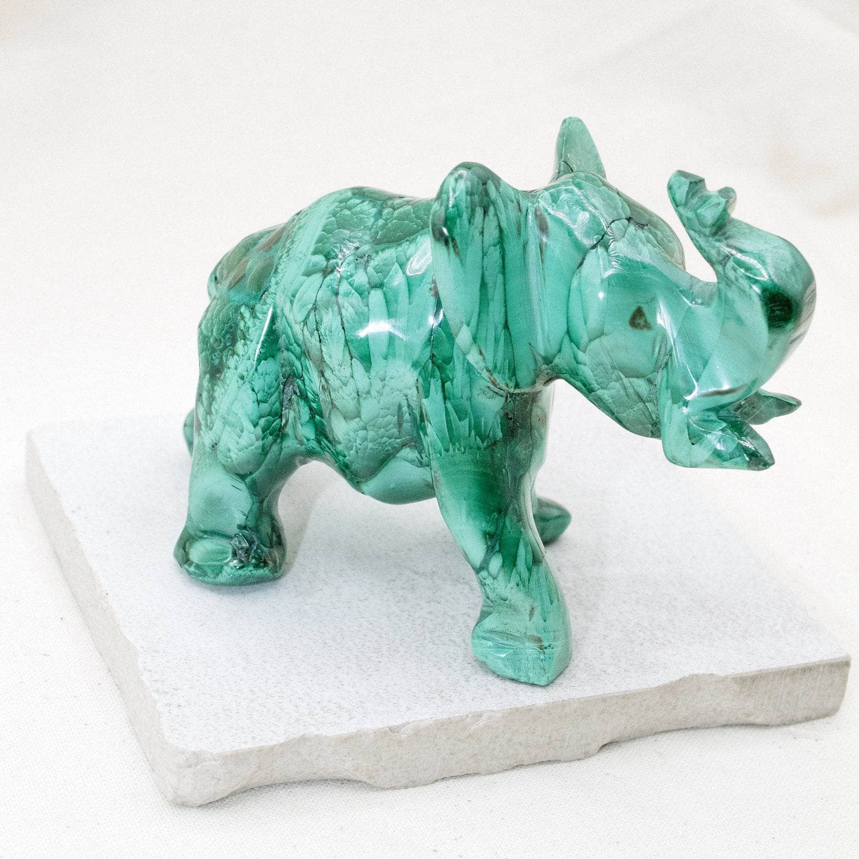 Genuine Malachite Elephants - Hand Carved - 1 of a Kind、mySite、hinf8tx79