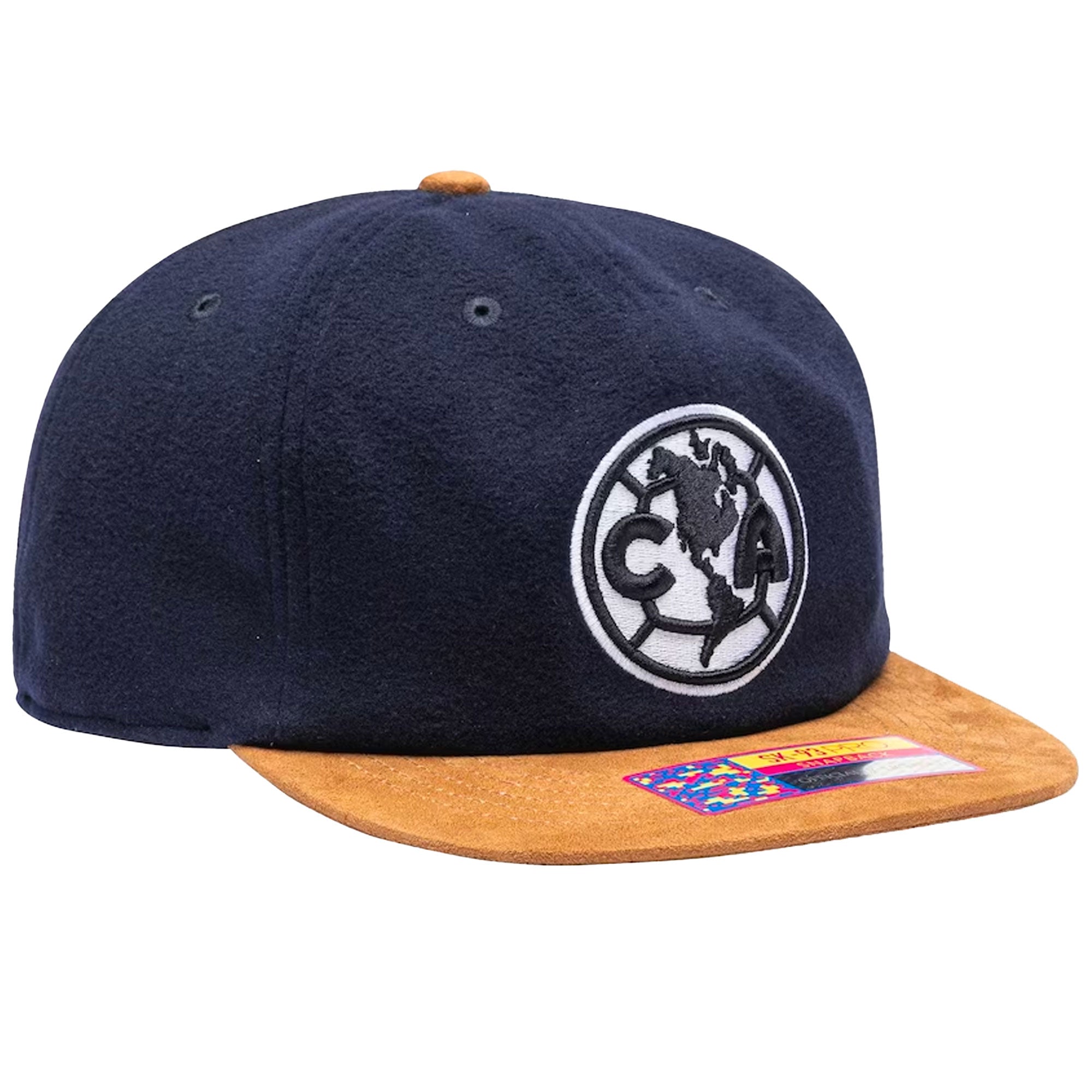 Fan Ink Club America Snapback Hat Navy/Brown、mySite、bottomscart