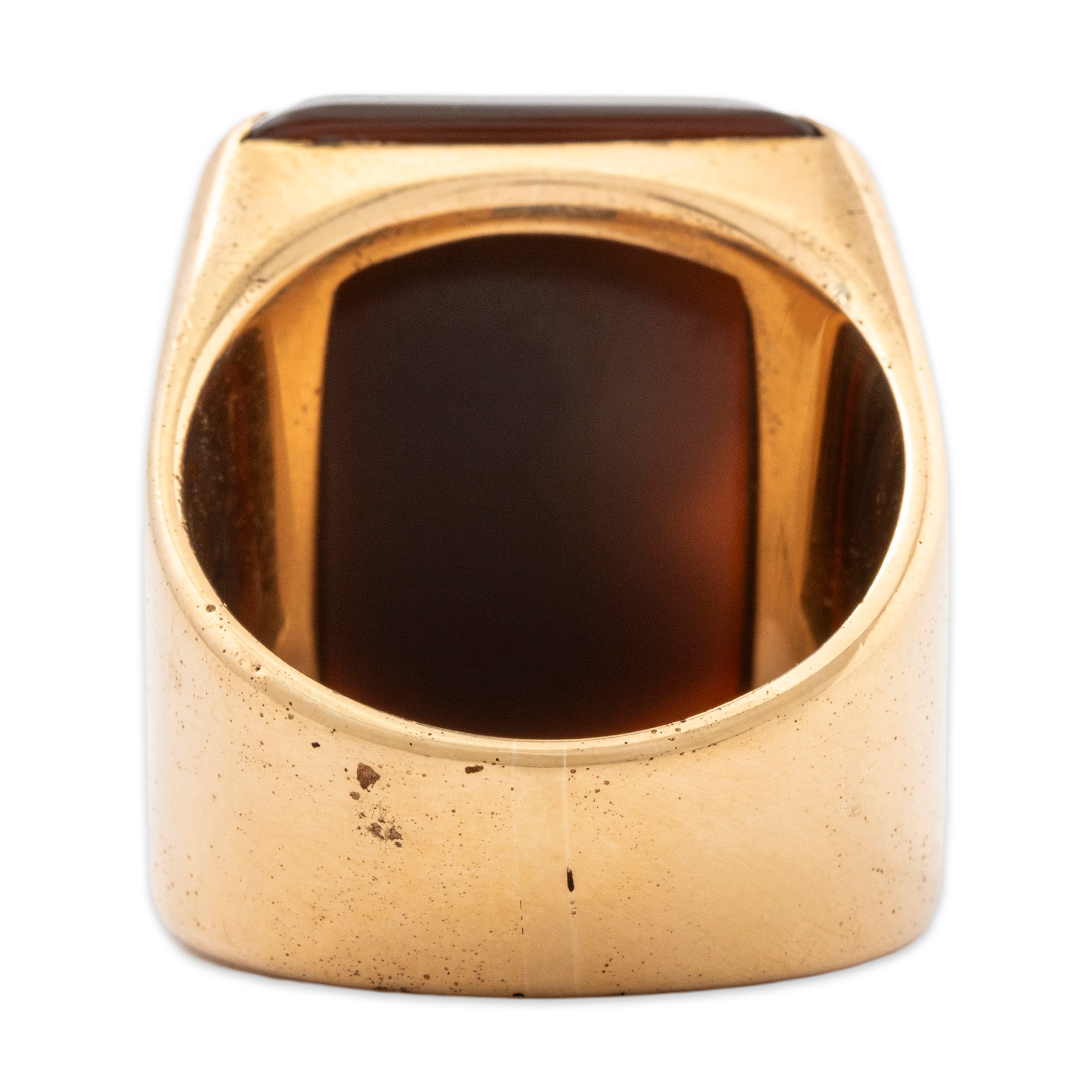 Heavy Vintage 18k Yellow Gold Hardstone High Relief Double Cameo Ring 6.75、mySite、hinf8tx79