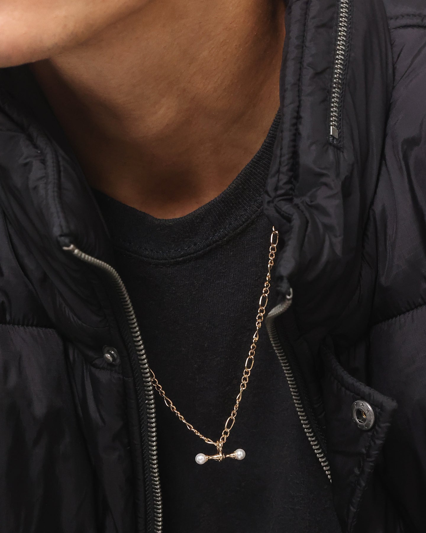 Wild For The Weekend Pearl T-Bar Necklace Gold、mySite、zt4zffjzw