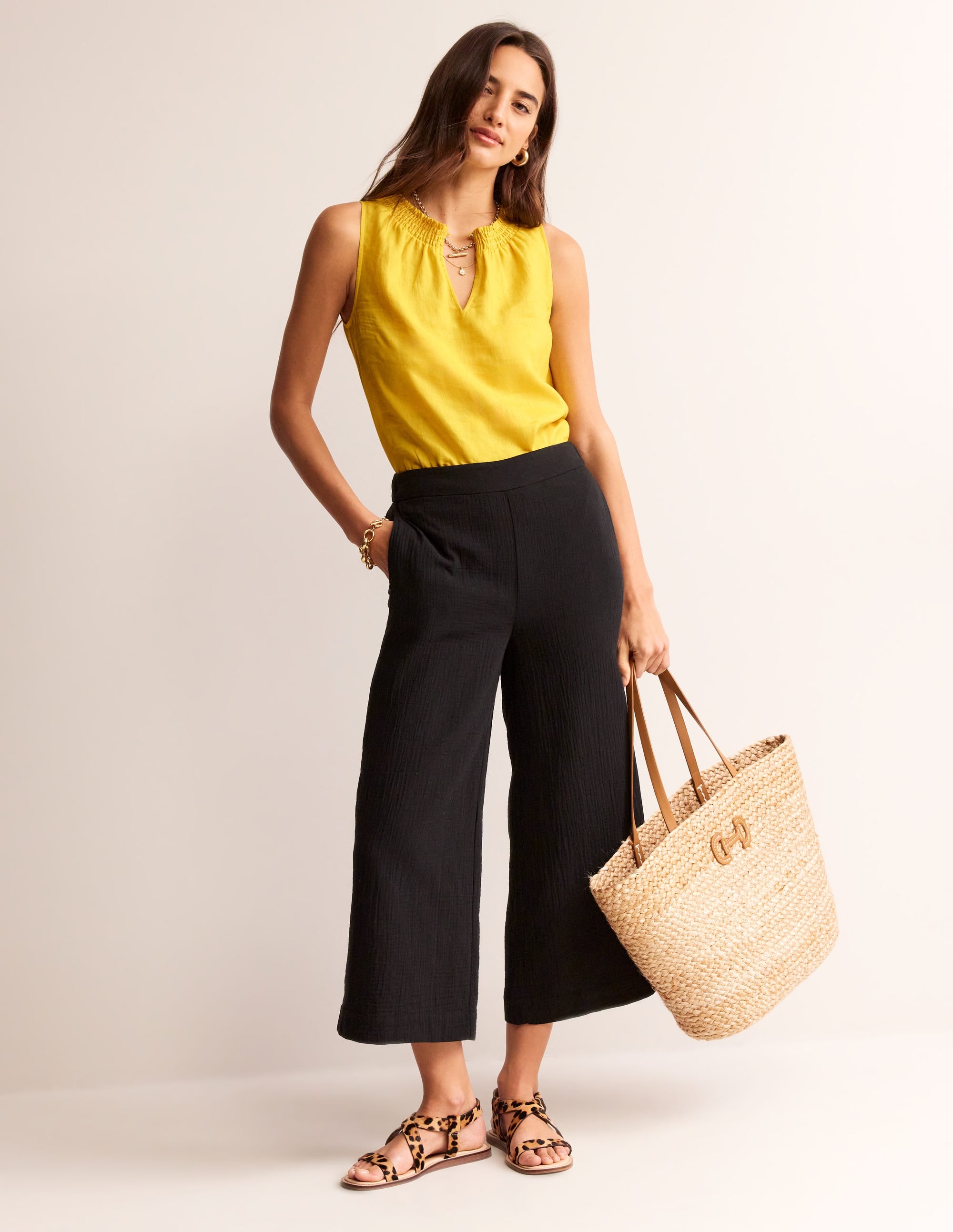  Georgia Linen Sleeveless Top-Pinapple、mySite、ashleygrahame