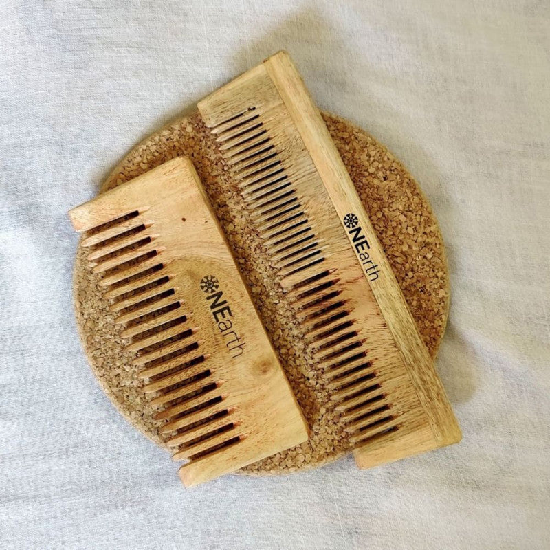 Neem Wooden Comb | Wide Tooth | Set of 2、mySite、camillekostekn