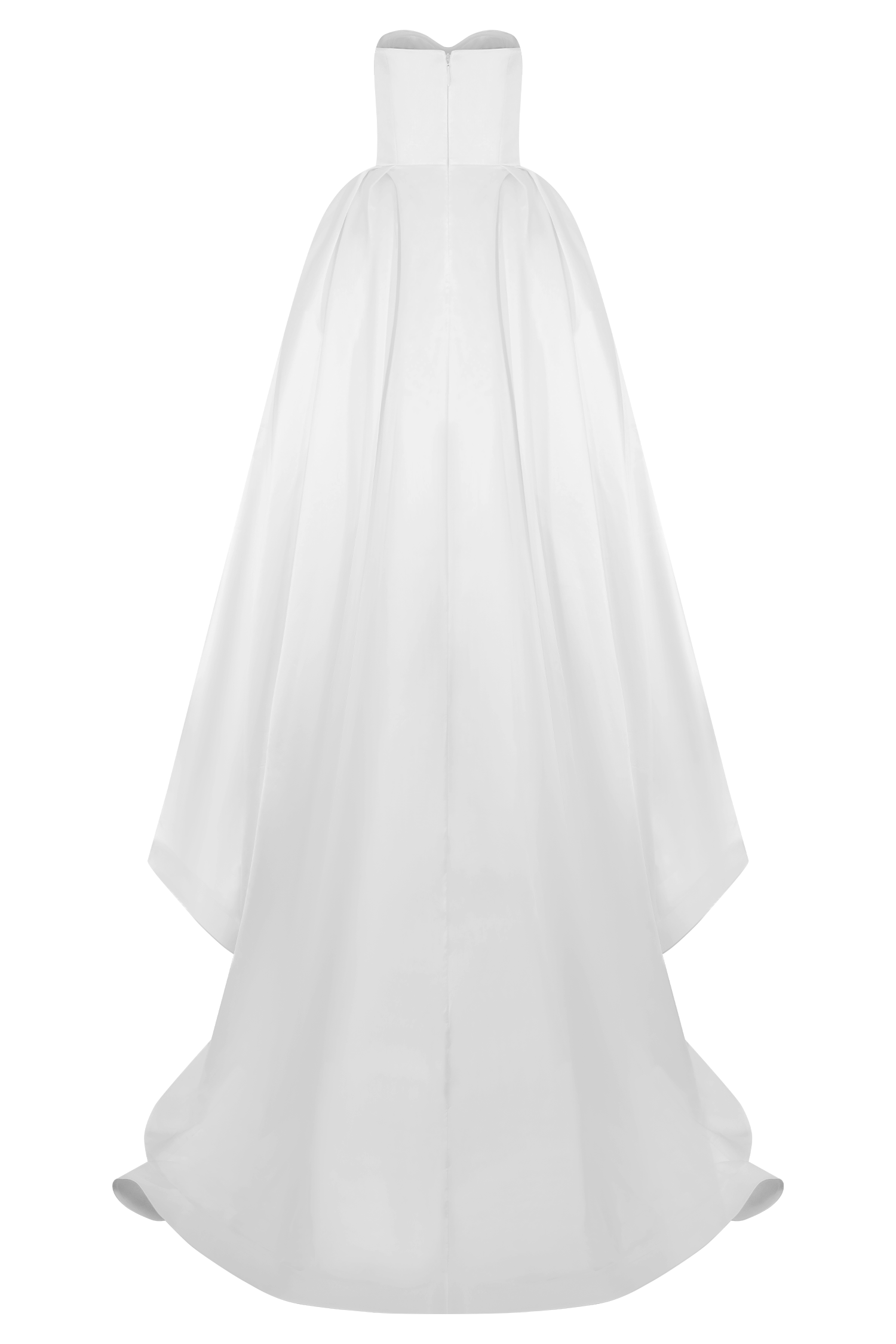 Delphine Satin Strapless Maxi Gown - White、mySite、solidvoid