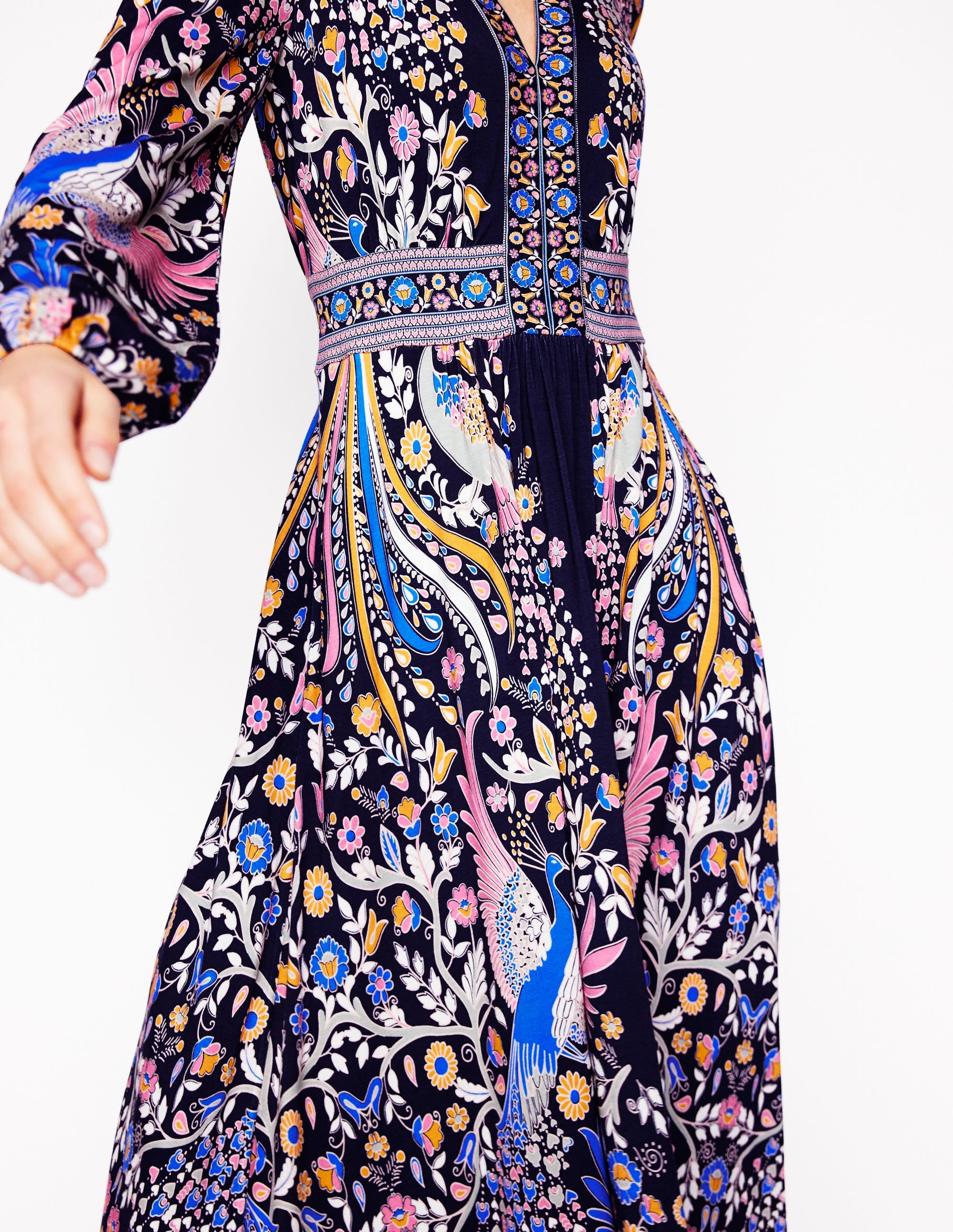  Lily Long Sleeve Midi Dress-French Navy,Enchanting Peacock、mySite、ashleygrahame