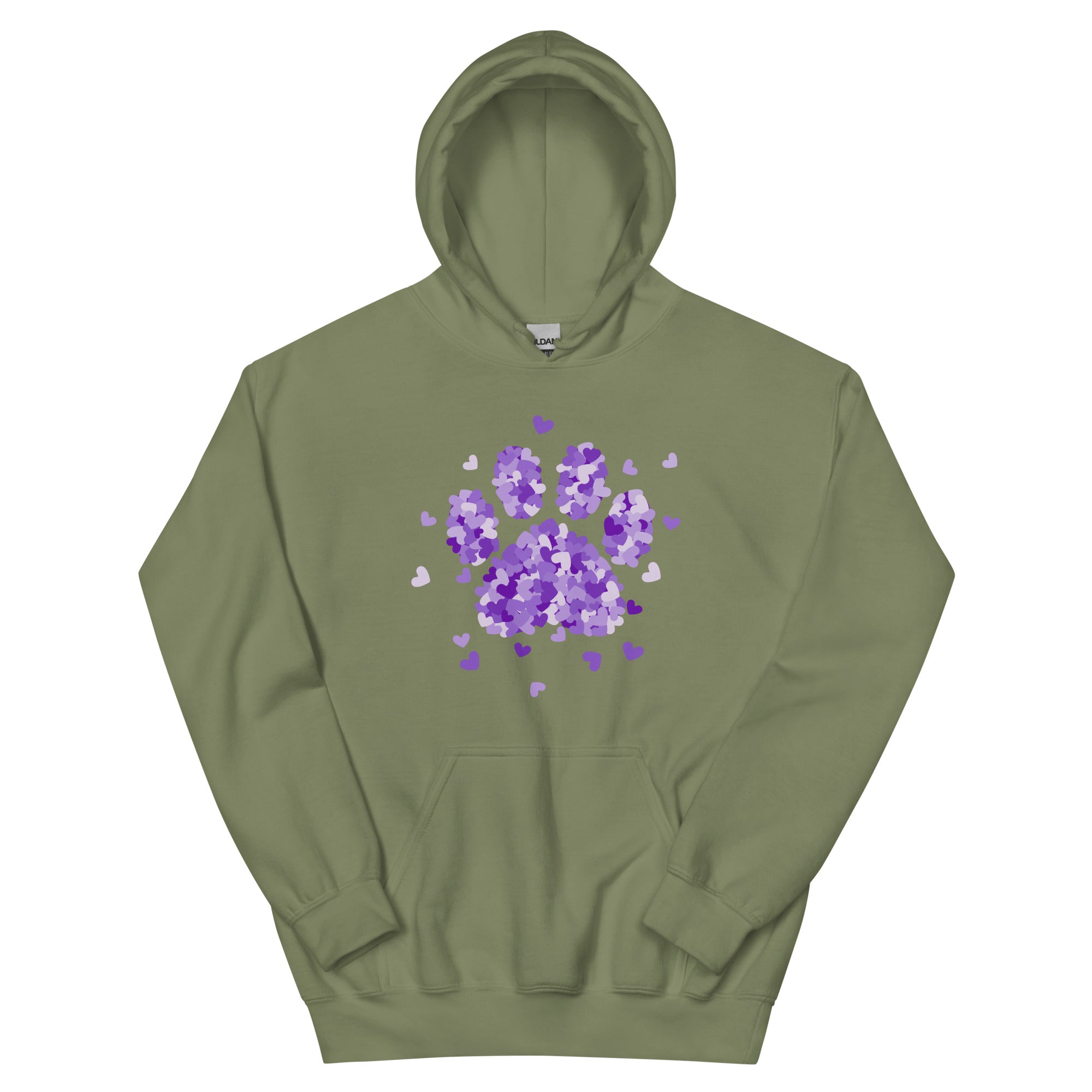 Purple Paw Print of Hearts Hoodie、mySite、camillekostekn