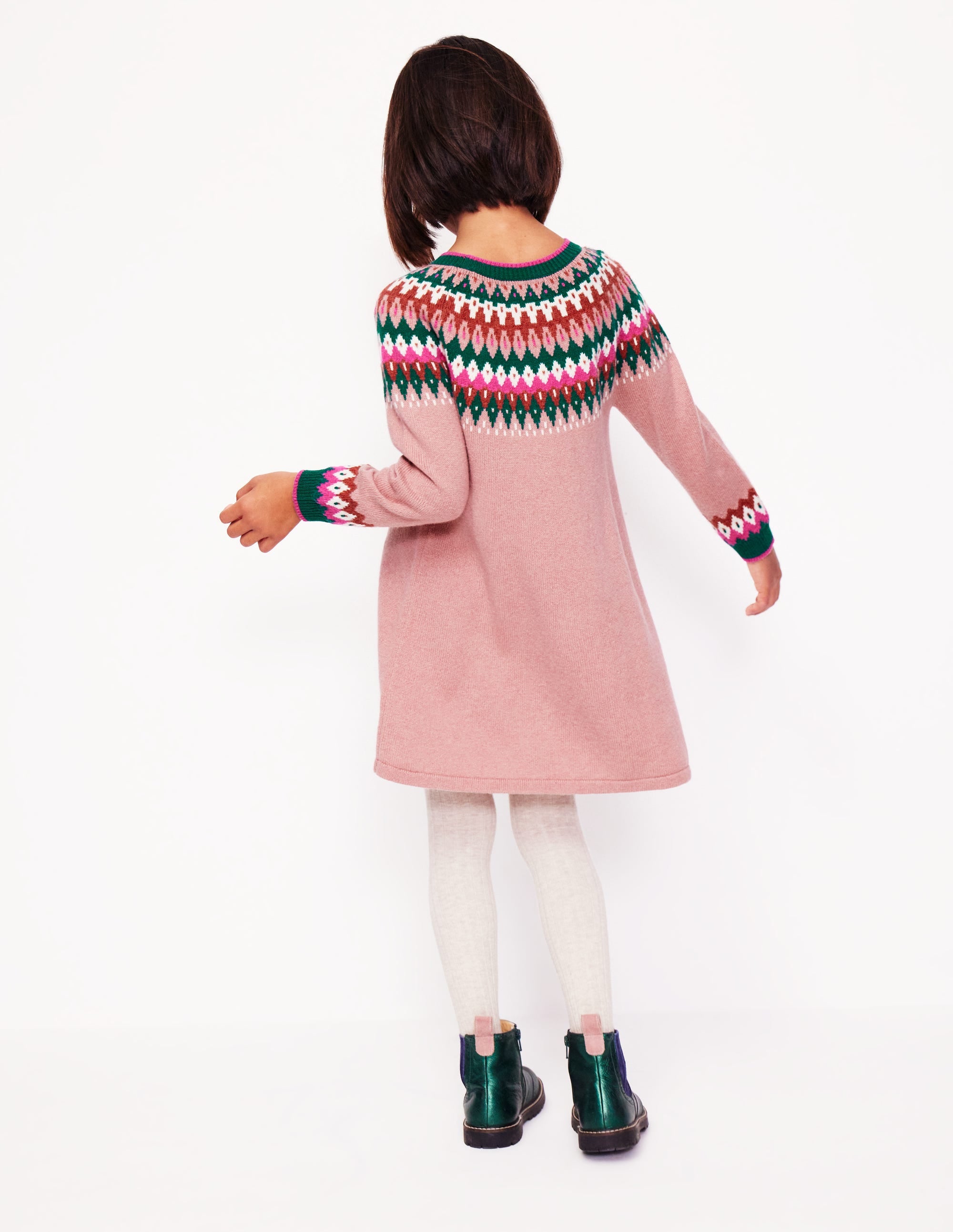  Minnie Fair Isle Jumper Dress-Vintage Pink Marl、mySite、ashleygrahame