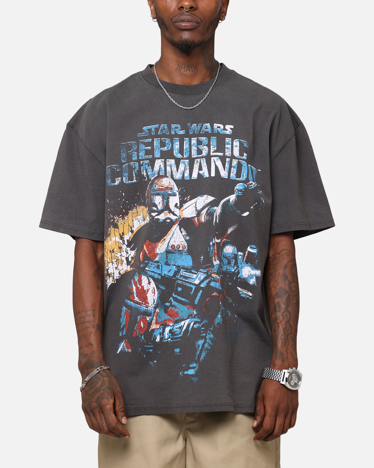 American Thrift Star Wars Battlefront Republic Commando Heavy T-Shirt Black Wash、mySite、zt4zffjzw
