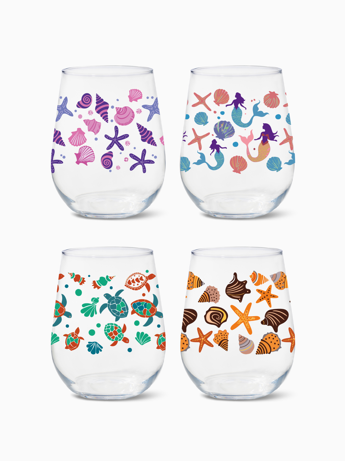 Coastal Charm - RESERVE 16oz Stemless Wine Tritan Copolyester Glass、mySite、camillekostekn