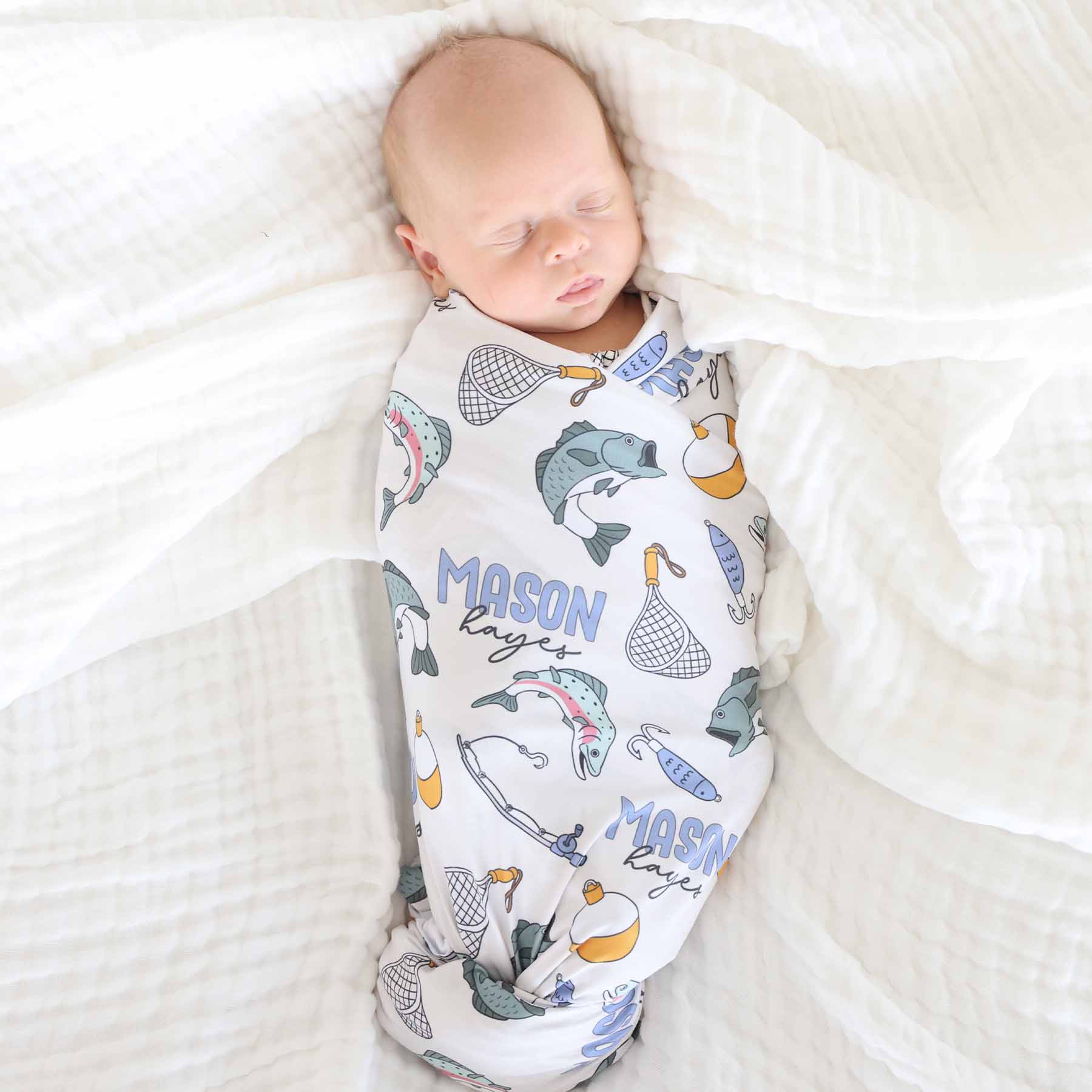  Catch of the Day Personalized Swaddle Blanket、mySite、layawaytickets