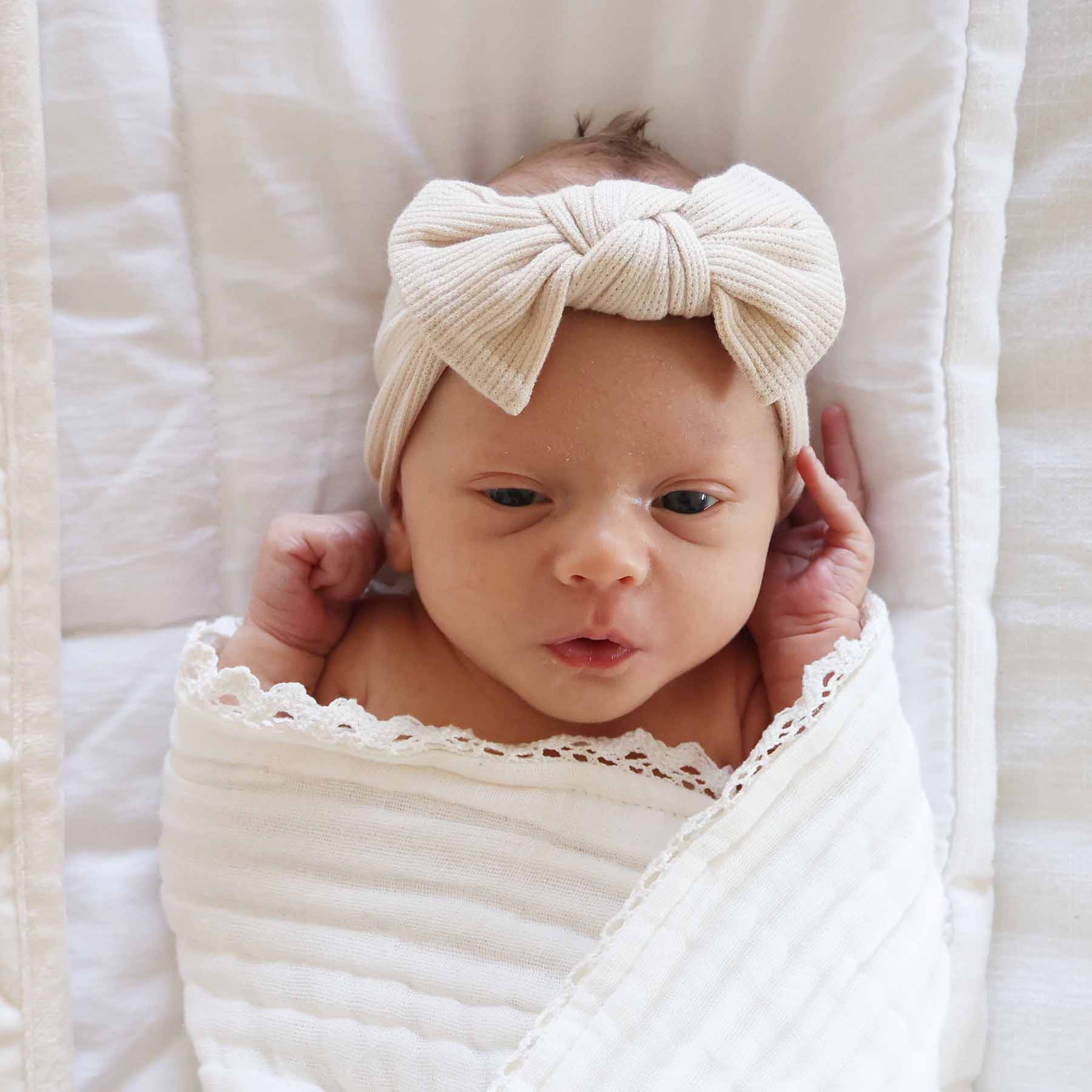  Almond Bamboo Waffle Knit Large Bow Headwrap、mySite、layawaytickets