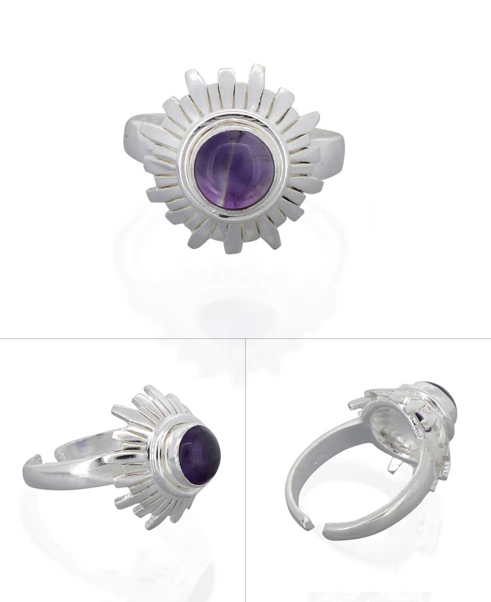 Sterling Silver and Gemstone Adjustable Chakra Rings, Sold Individually、mySite、topwebapps