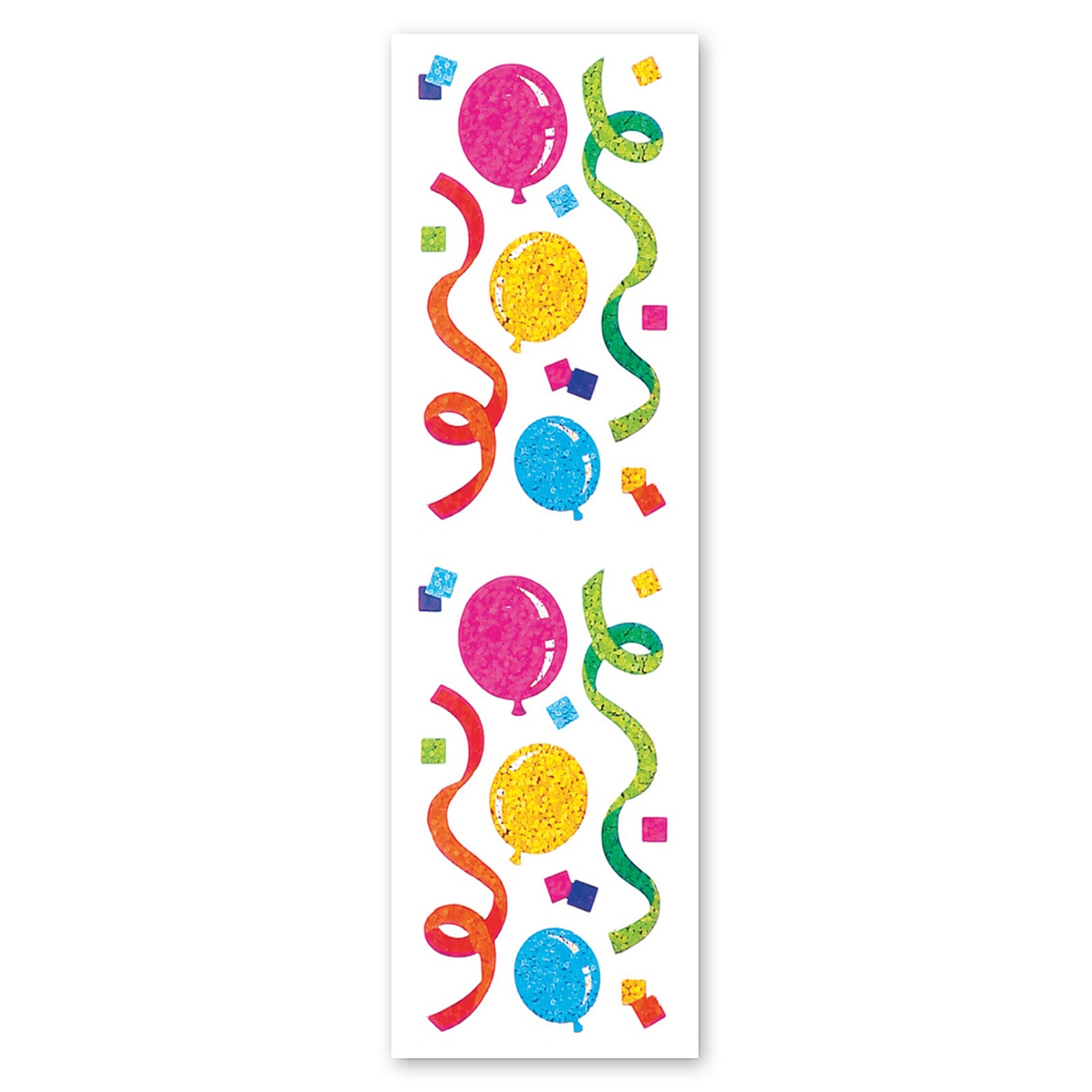 Balloons & Streamers Sparkly Prismatic Stickers - Packaged、mySite、ghnorth