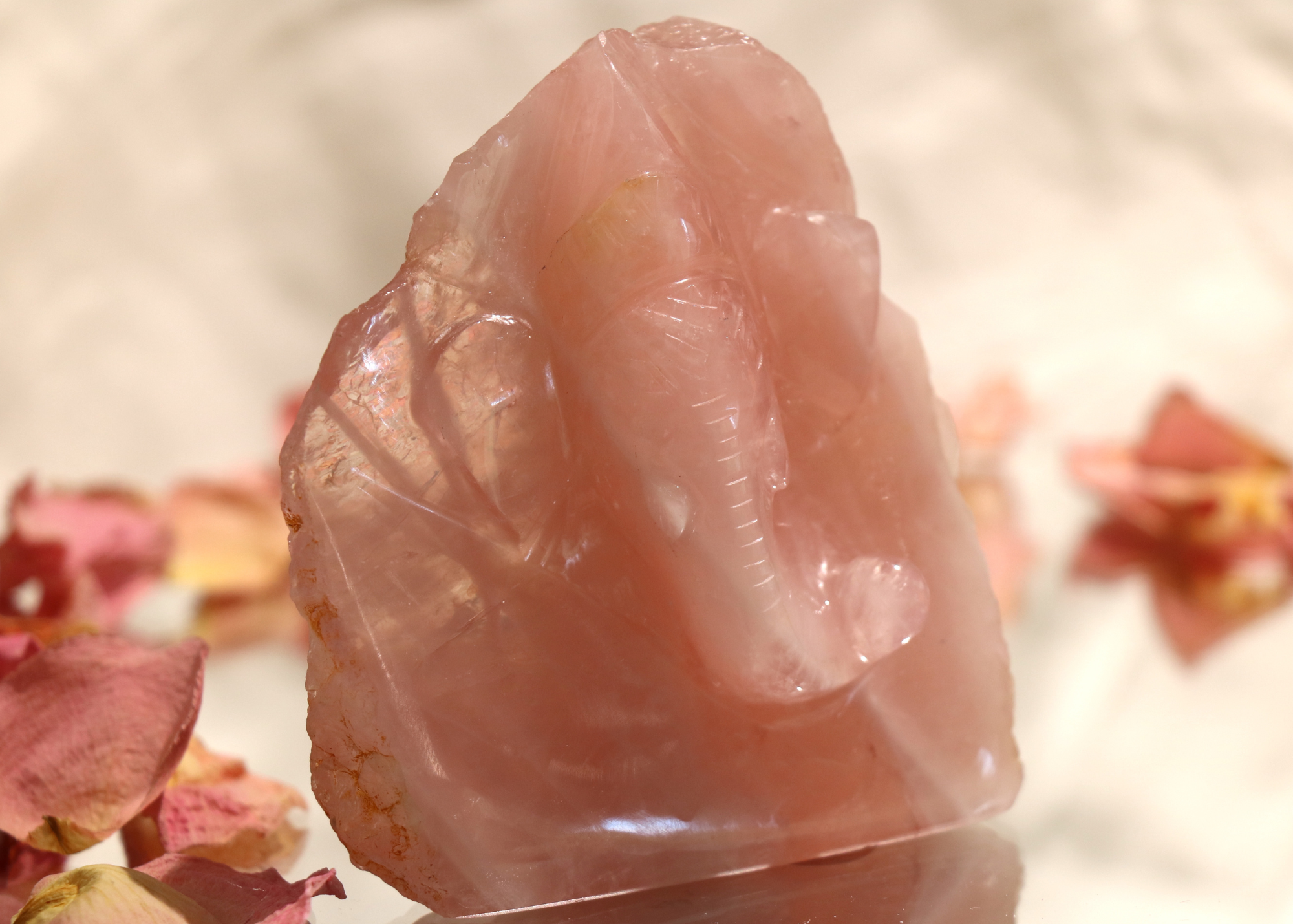 Ganesha Statue - Rose Quartz (Mini, 9cm)、mySite、topwebapps