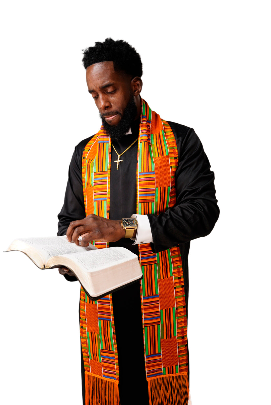 Kente African Print Church Clergy Pastor Choir Stole/Sash with Fringes DPC0795S、mySite、solidvoid