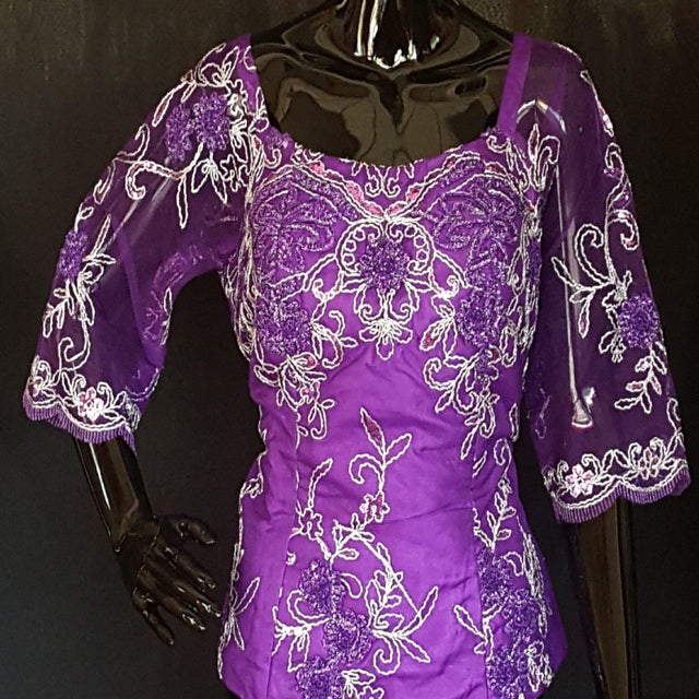 Purple and Silver African French Lace Top-DPS004TP、mySite、solidvoid