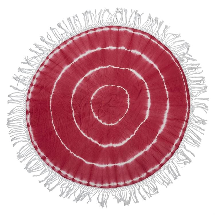 Tie-Dye Red and White Fringed Throw Insect Shield Bug Blocking Scarf、mySite、g9winljtr