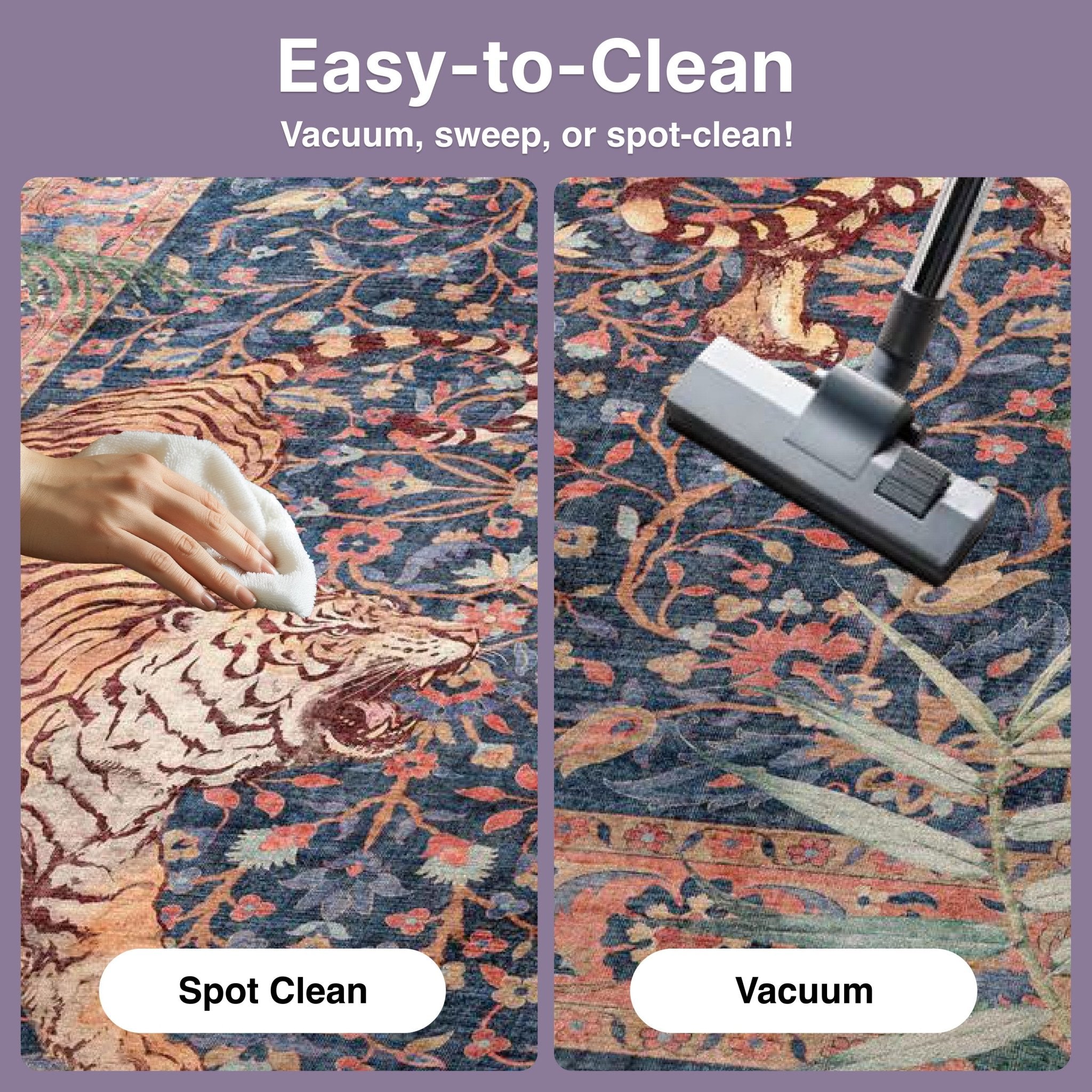 Apollo Botanical Floral Rug for Living Room, Dining Room, Bedroom and Kitchen、mySite、gigharbornorthrealestate