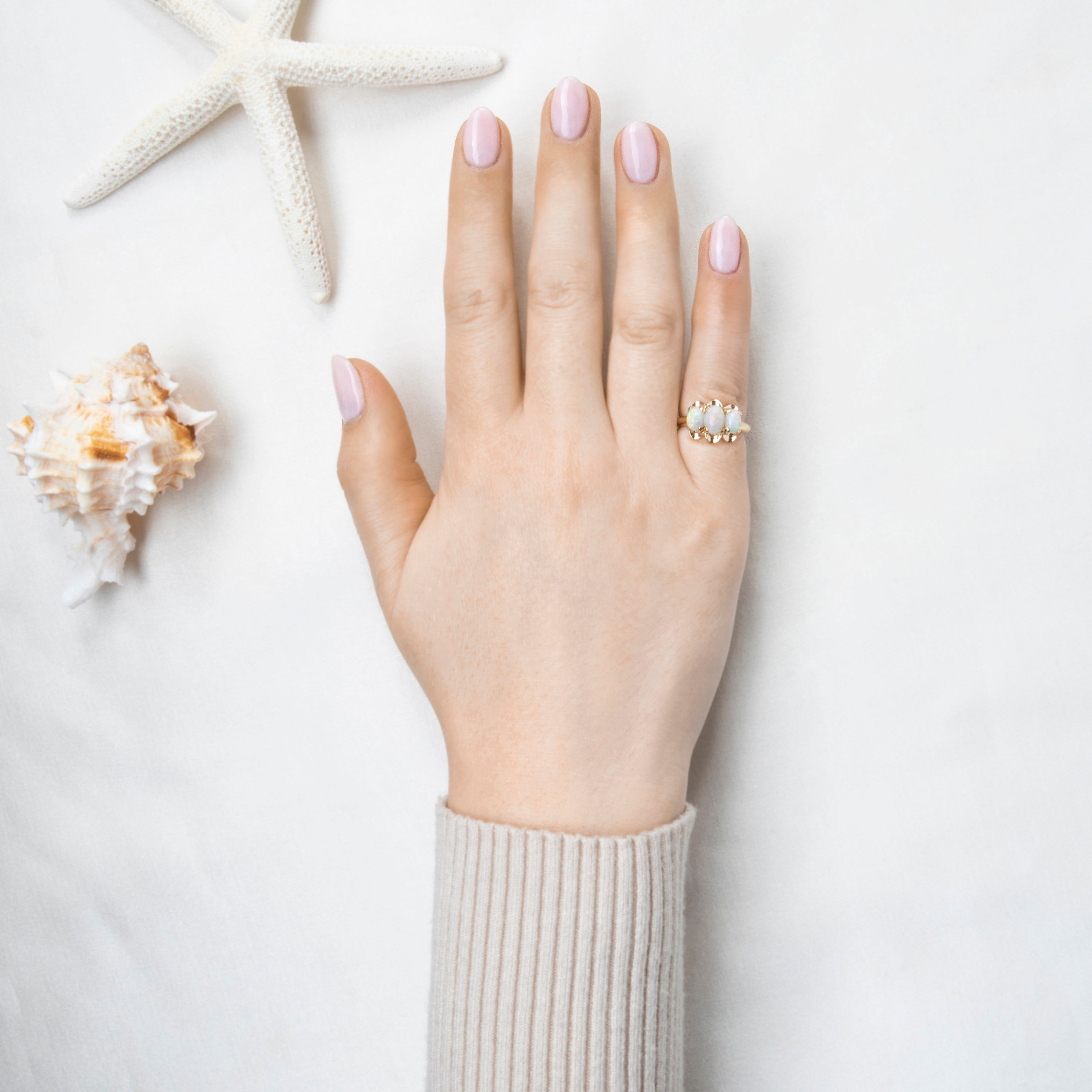 Vintage 14k Yellow Gold 1.2cttw Opal Rainbow Flashing Trio Ring 4.25、mySite、hinf8tx79