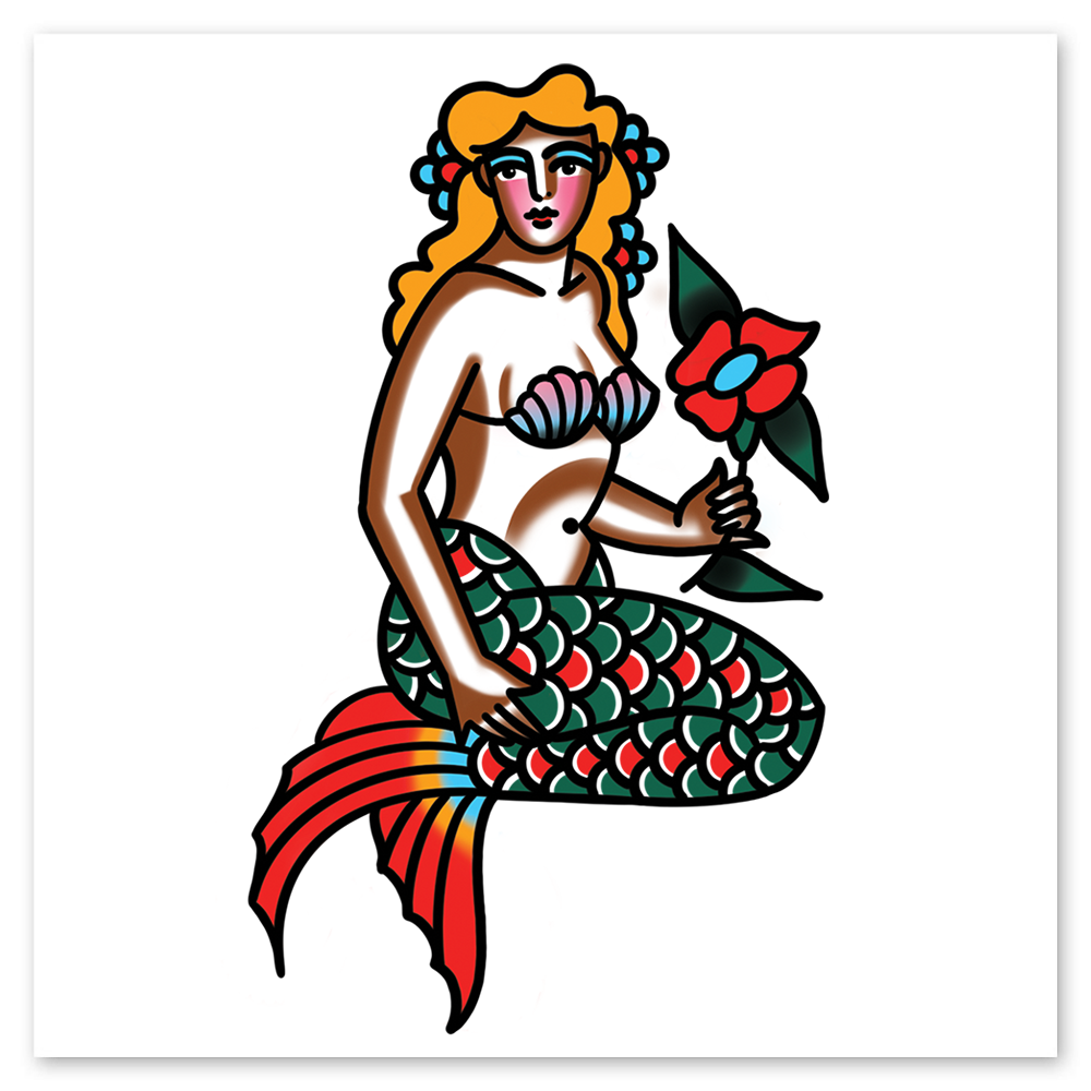  Sea Maiden Tattly Temporary Tattoos、mySite、ghnorth