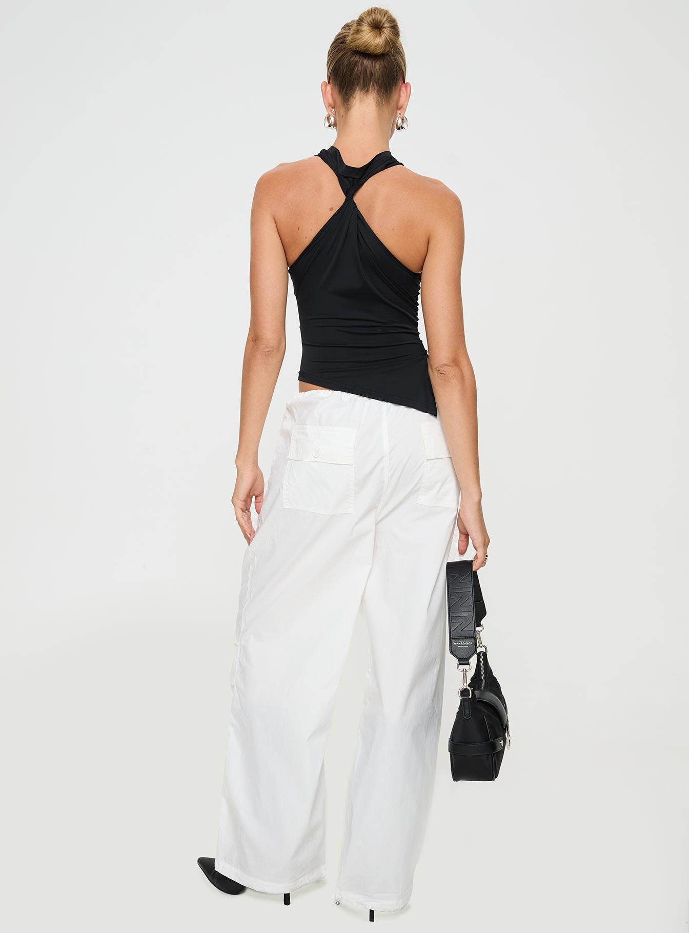 Blessings Tie Front Cotton Pant White、mySite、solidvoid