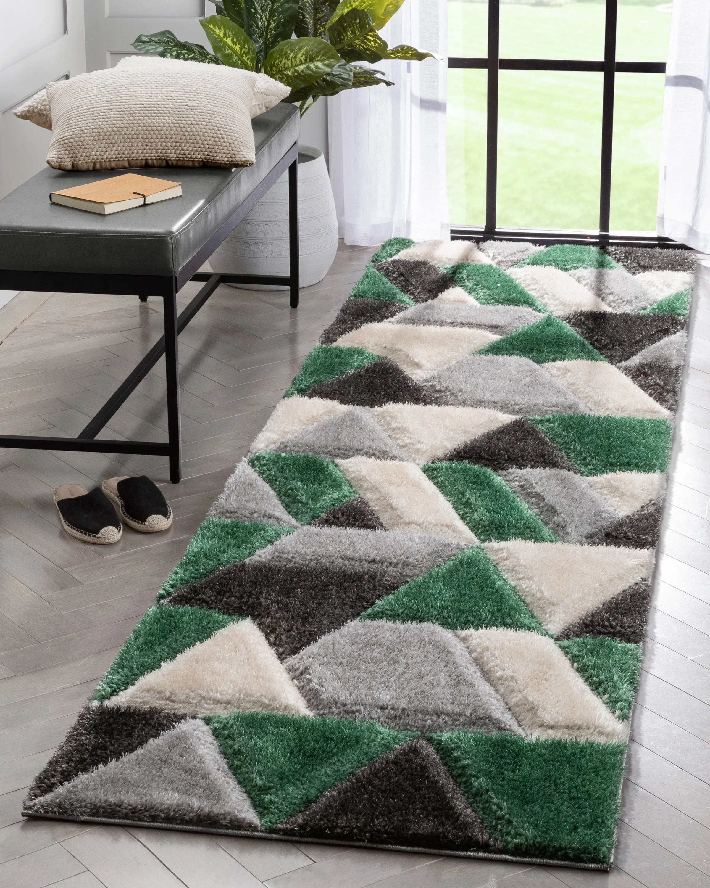 Holland Modern Geometric Green 3D Textured Thick & Soft Shag Rug、mySite、gigharbornorthrealestate