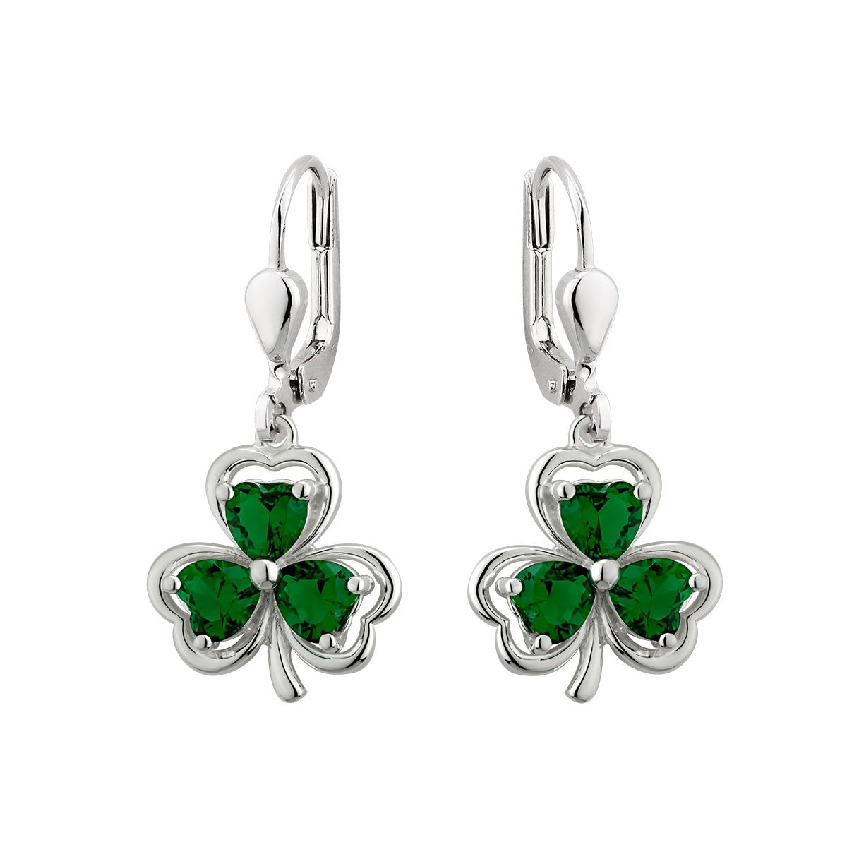 Green Crystal Shamrock Drop Earrings、mySite、botmansion