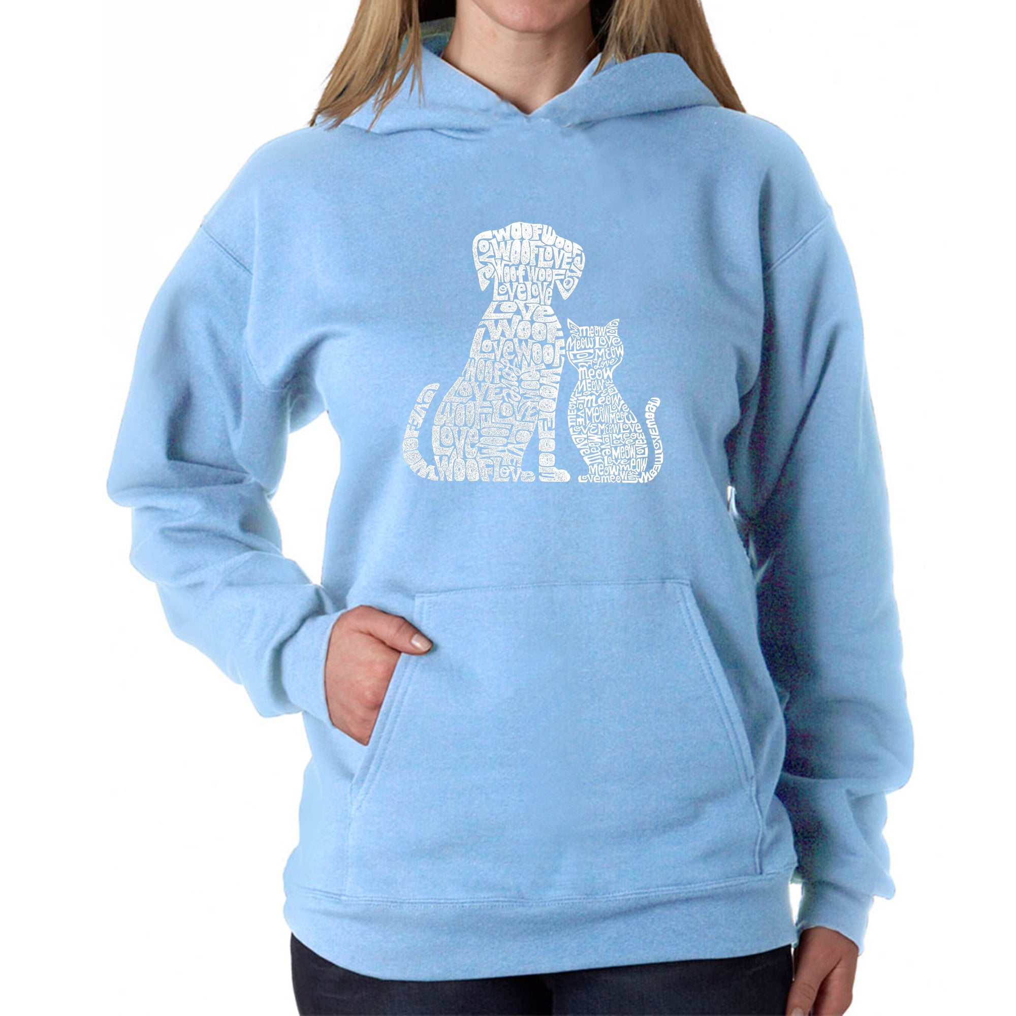 Dogs and Cats - Women's Word Art Hooded Sweatshirt、mySite、camillekostekn