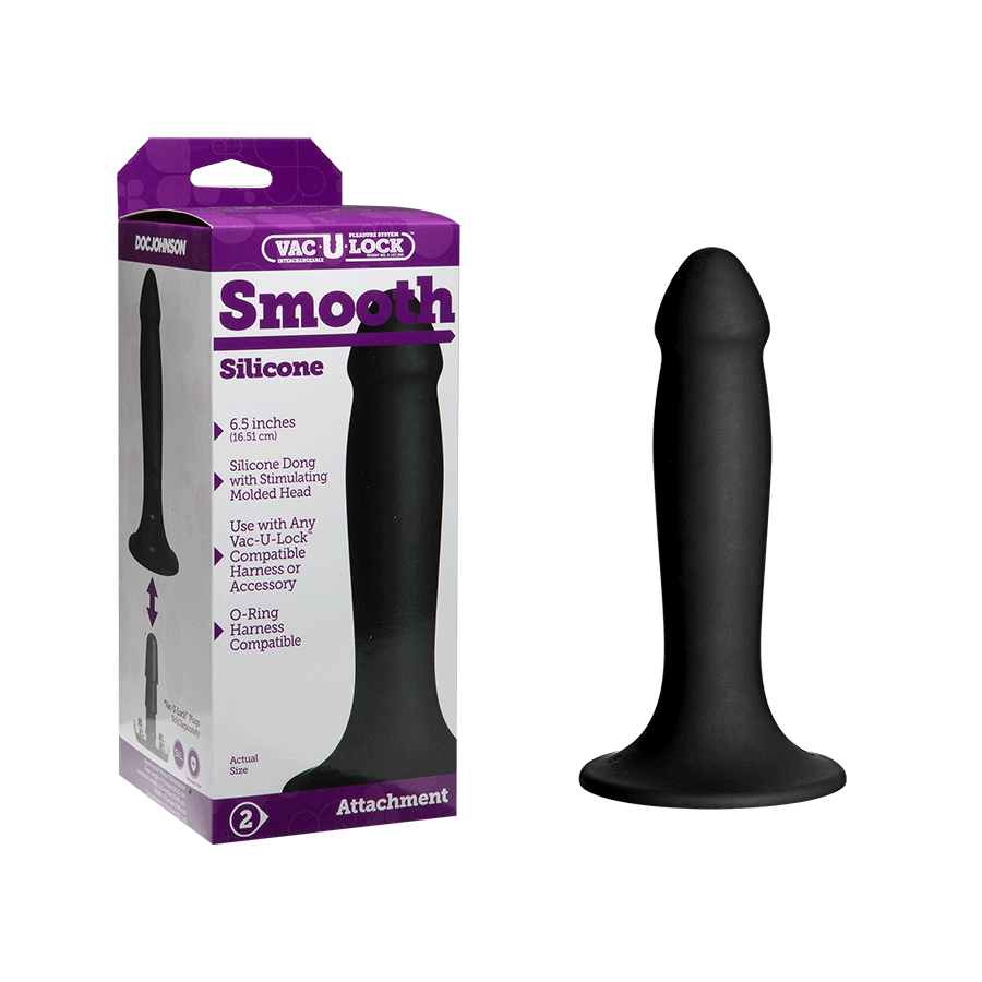 Vac-U-Lock 6.5 Inch Black Silicone Dildo by Doc Johnson、mySite、bottomscart