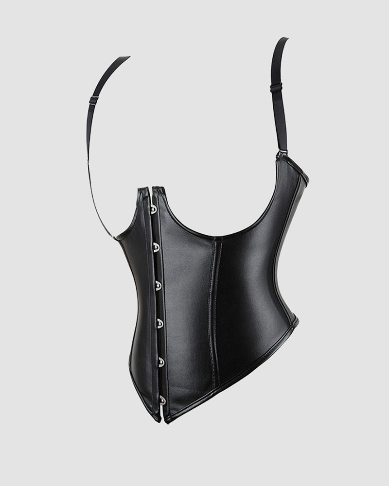 1980s 10 Boned Leather Suspenders Corset、mySite、bengalsvssteelers