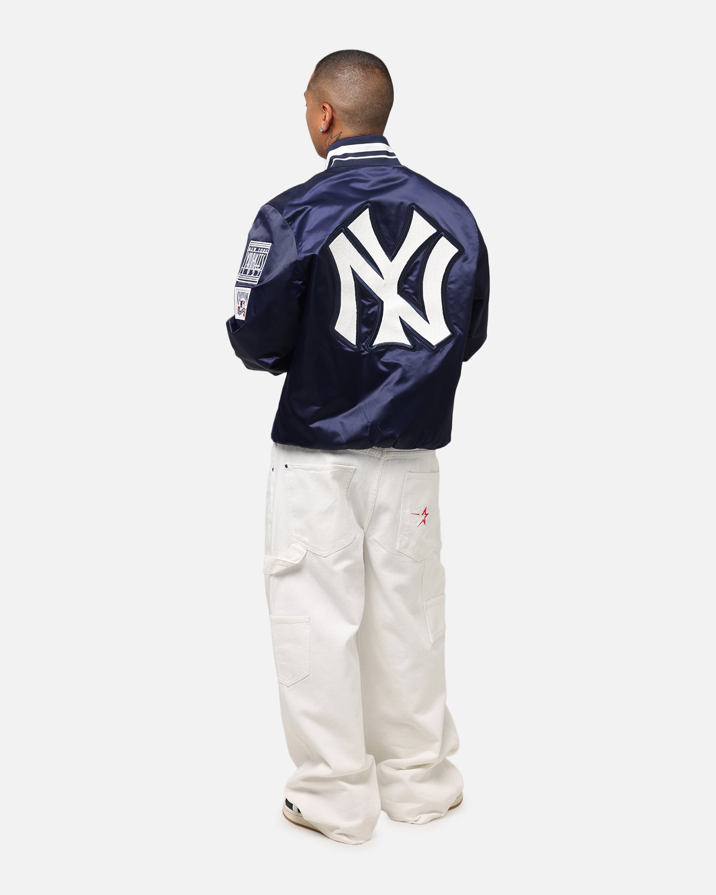Pro Standard New York Yankees Classic Satin Jacket Midnight Navy、mySite、zt4zffjzw