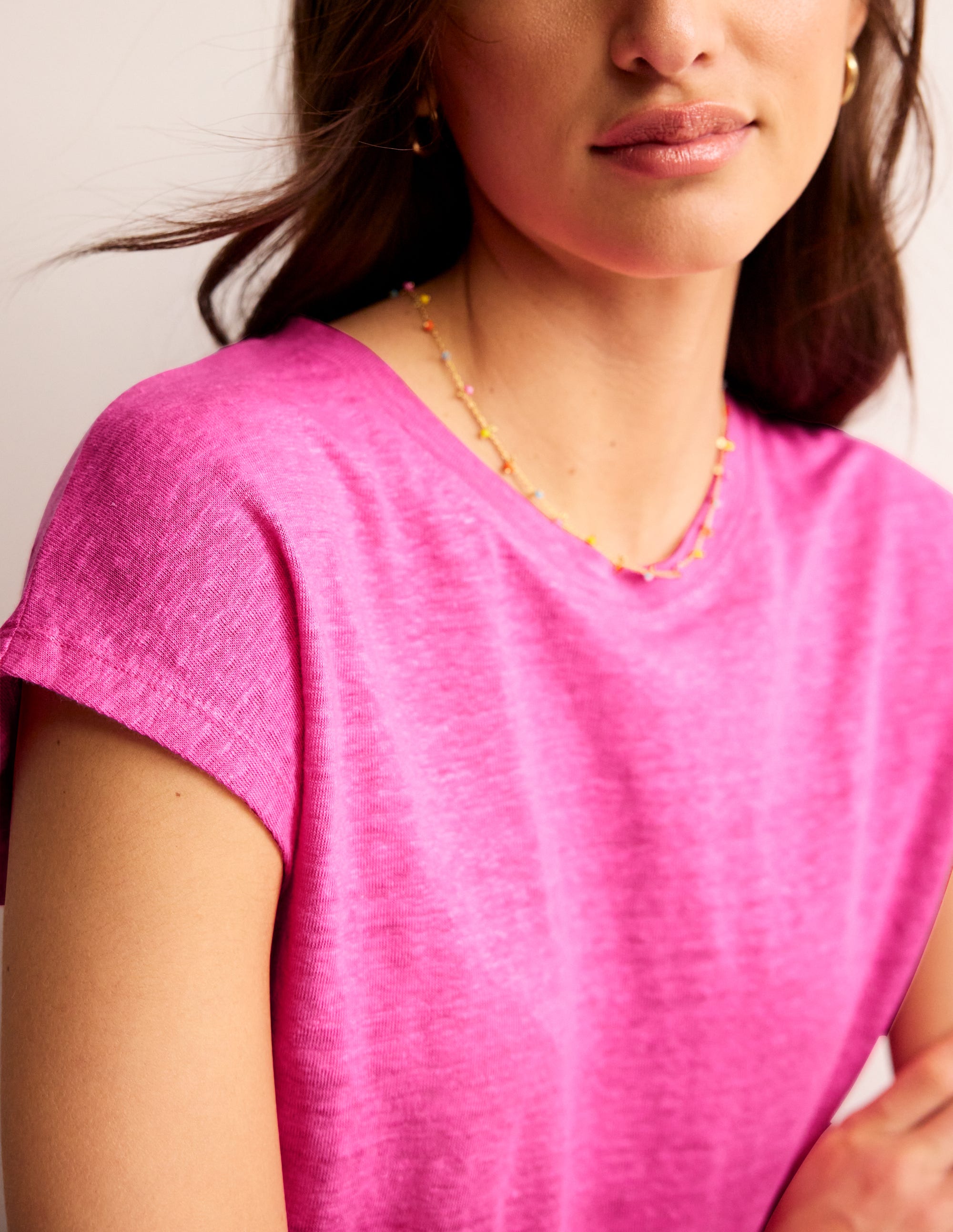  Louisa Crew Neck Linen T-shirt-Sangria Sunset、mySite、ashleygrahame