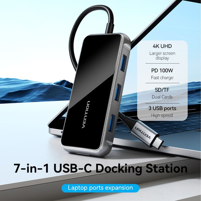 Vention 7-in-1 USB-C Docking Station、mySite、fannypackpong