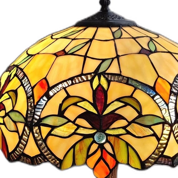 23 Stained Glass Two Light Jeweled Floral Table Lamp、mySite、g9winljtr
