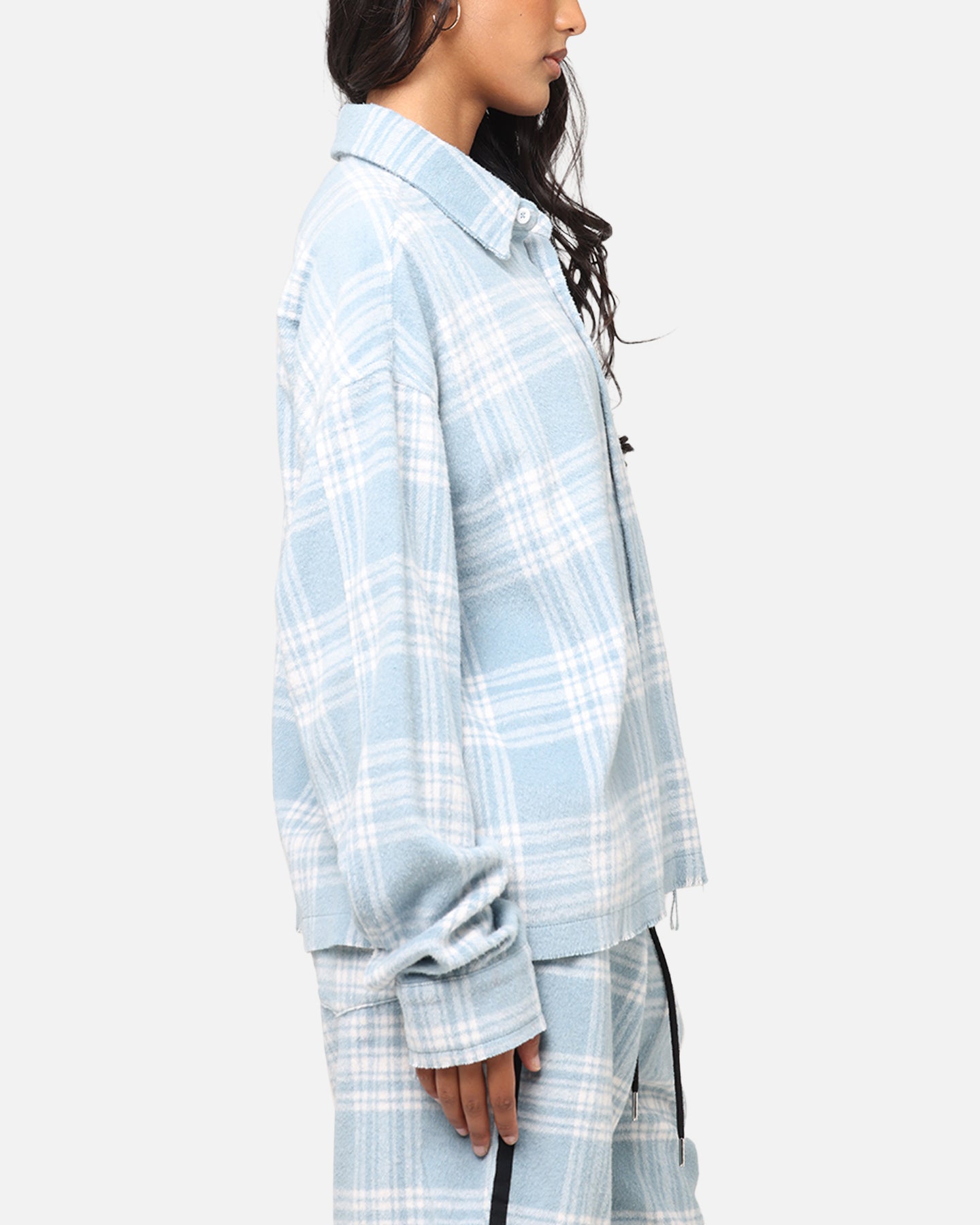 XXIII Plaid Long Sleeve Overshirt Blue、mySite、zt4zffjzw
