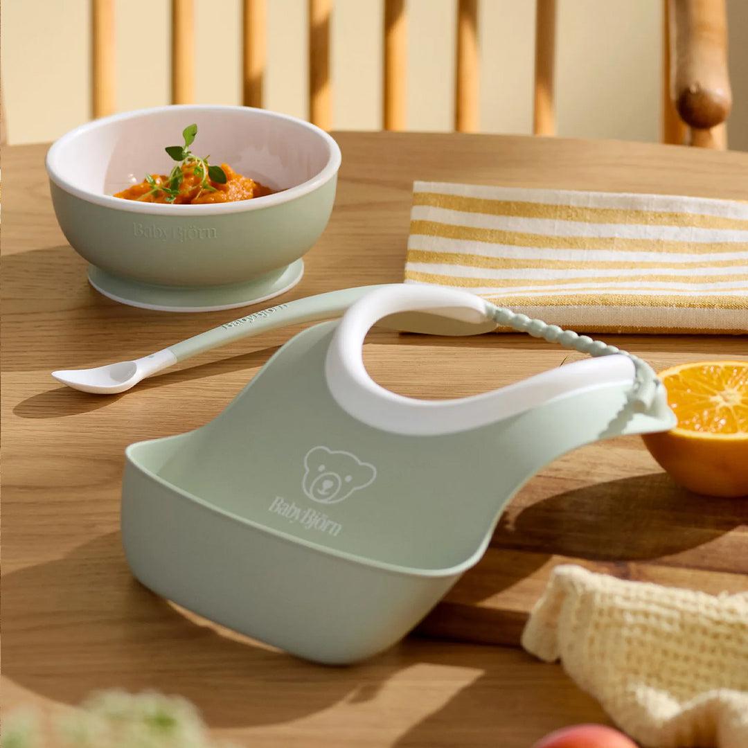  BabyBjörn Baby Feeding Set 3 pcs - Powder Green、mySite、merchandisen
