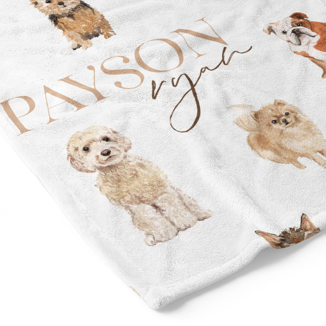  Puppy Love Personalized Toddler Blanket、mySite、layawaytickets