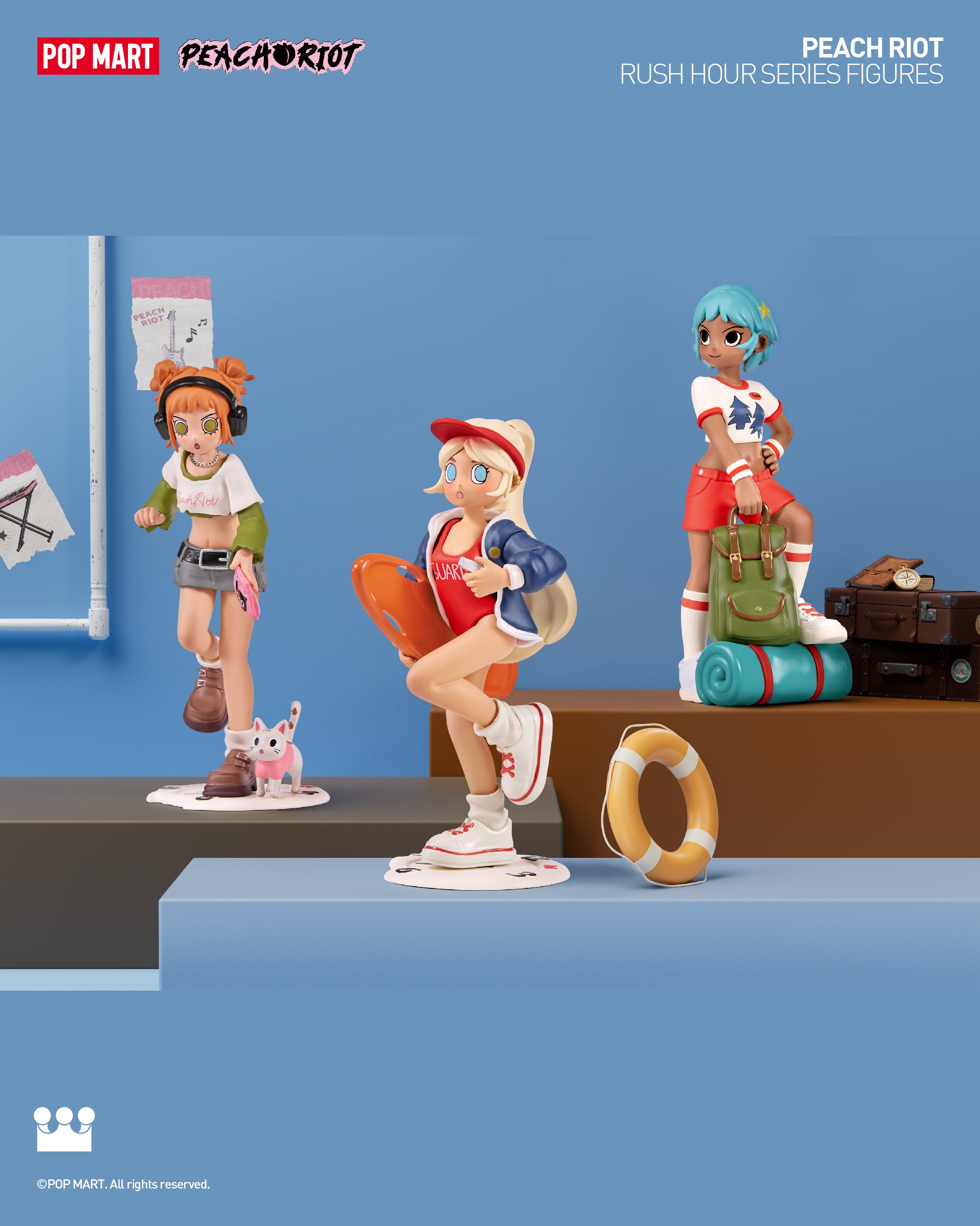  POP MART Peach Riot Rush Hour Series Figures、mySite、greenlandpopulation