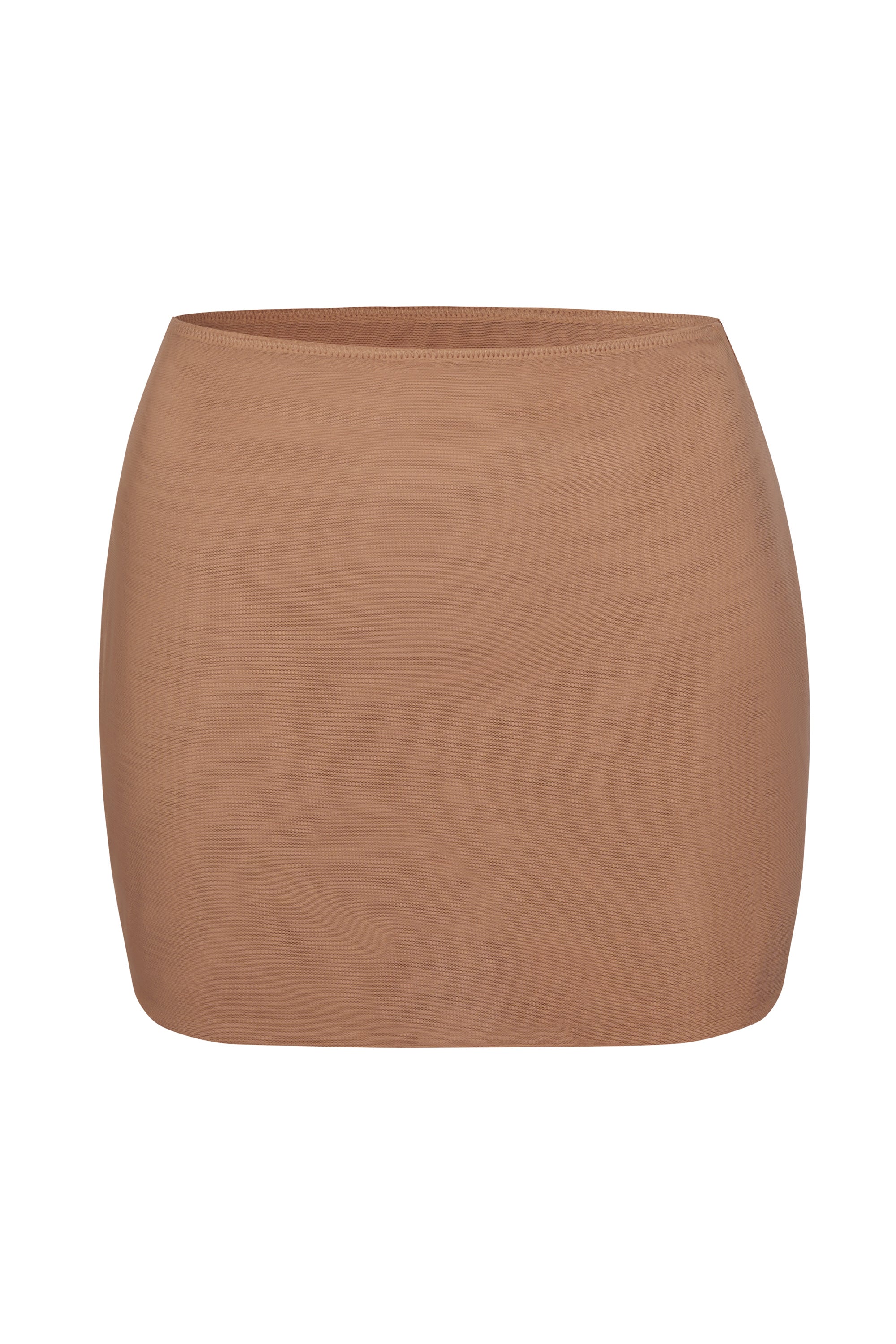 Soft Mesh Low-Rise Micro Mini Slip Skirt in Honey、mySite、solidvoid