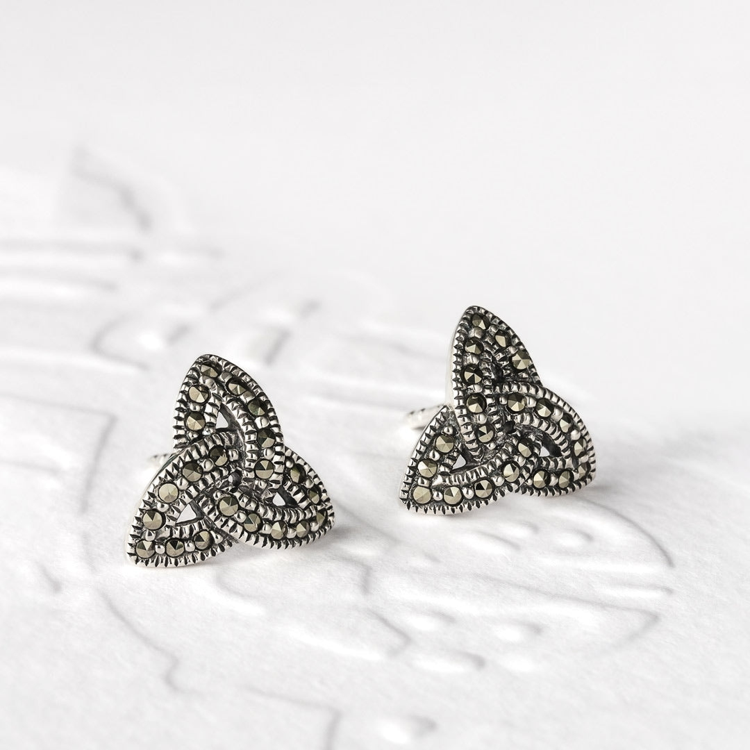 Silver Marcasite Trinity Knot Earrings、mySite、botmansion