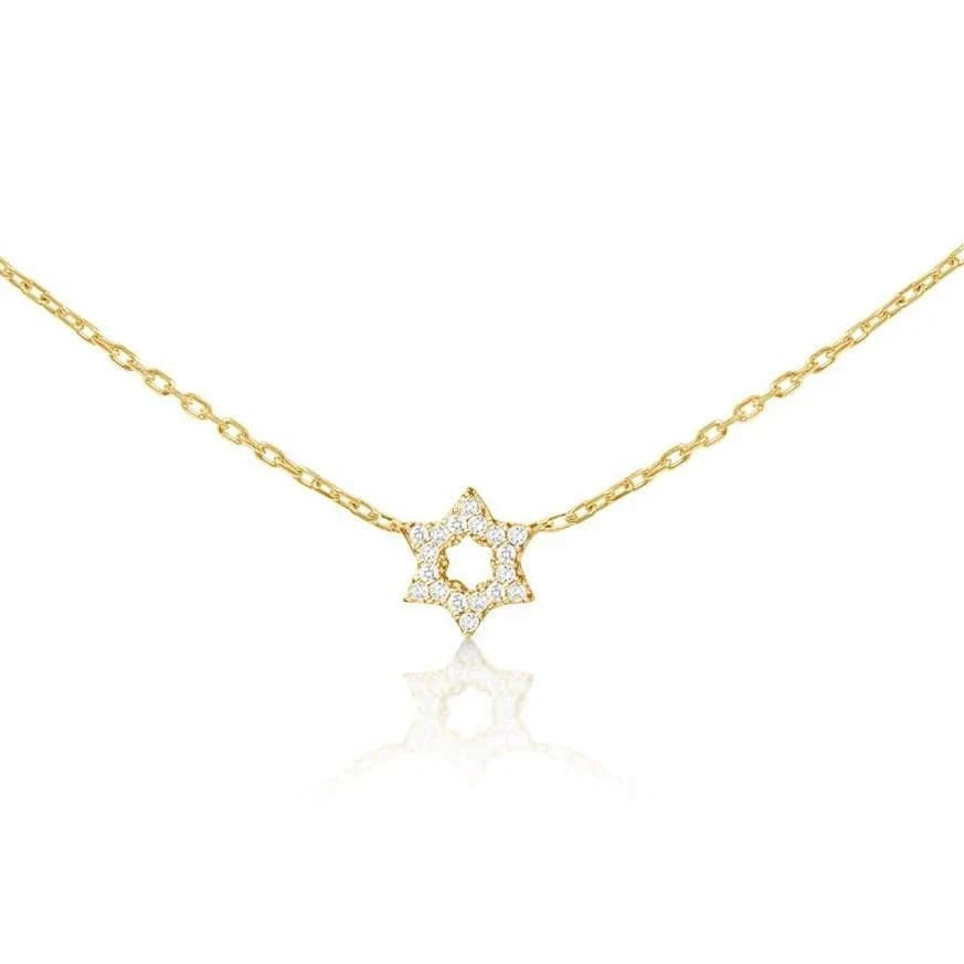 Diamond Pendant with Jewish Star of David - 14k Yellow, White or Rose Gold、mySite、topwebapps